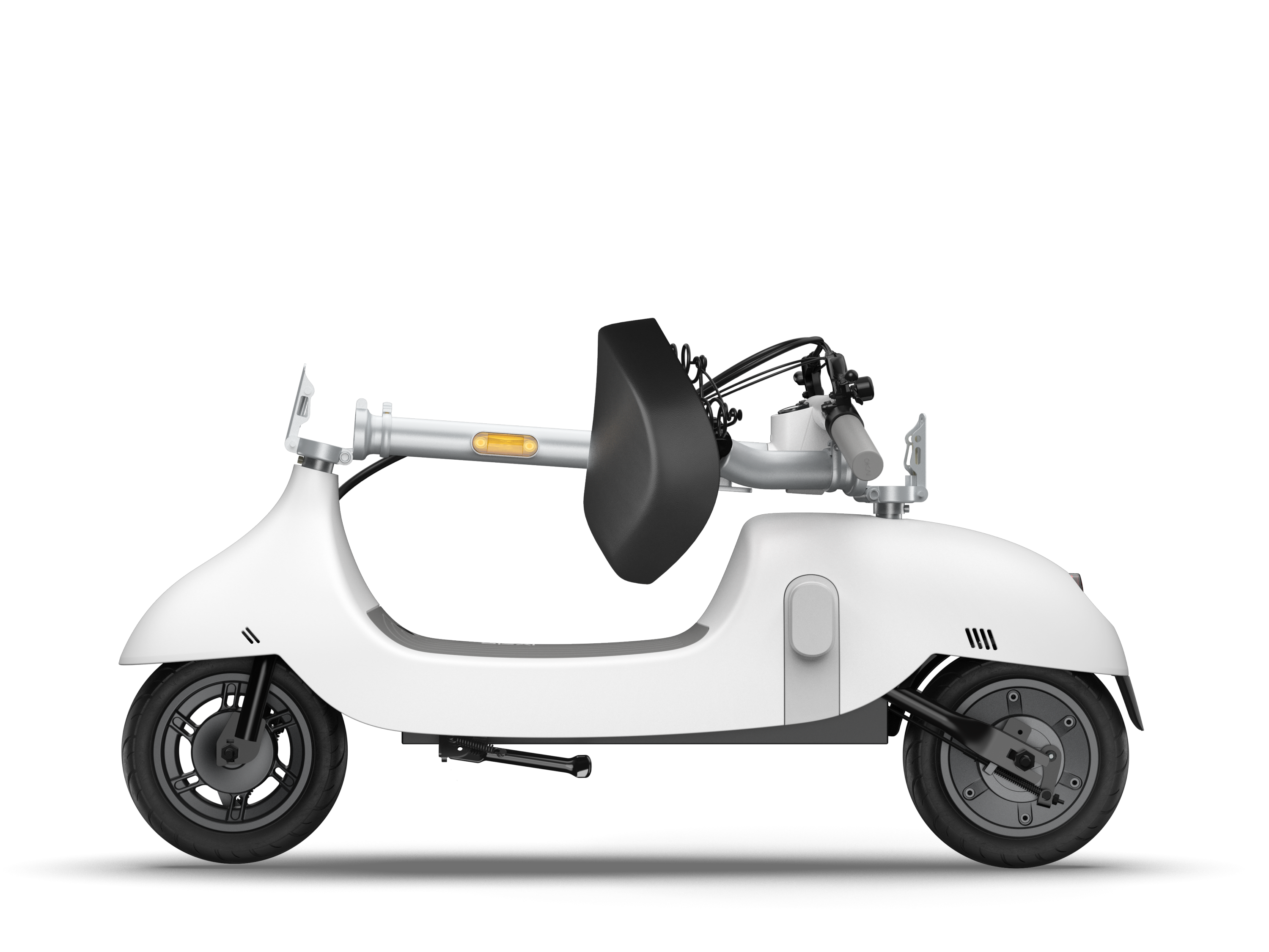 Electric Scooter with Foldable Seat w/35 Miles Operating Range & 15.5mph Max Speed - White