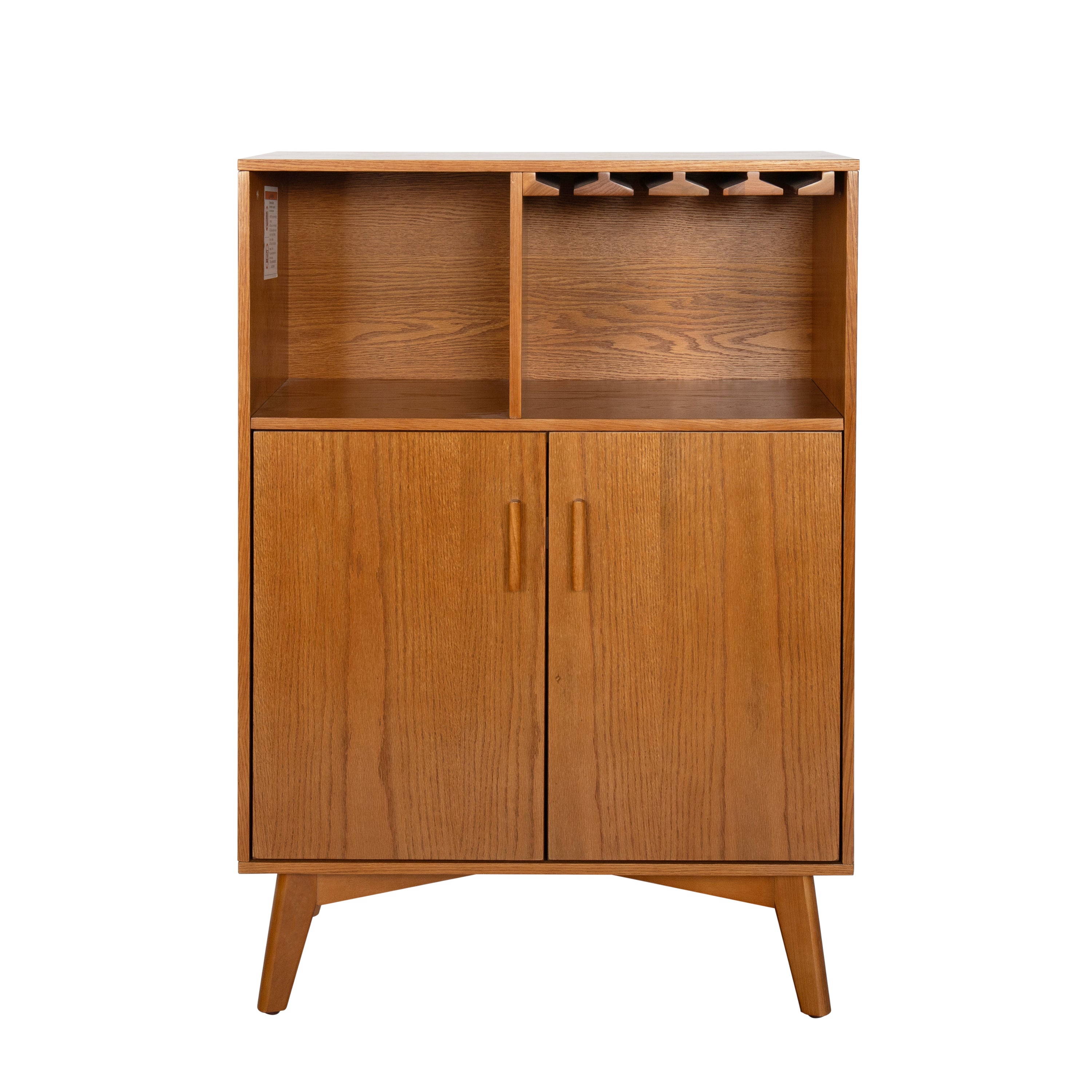 31.5" Liquor Cabinet with Wine Glass Holder & Wine Rack & Adjustable Shelf – Rustic Sideboard Buffet Cabinet, Kitchen Coffee Bar Cabinet, Wine Storage for Home Farmhouse Dining Room
