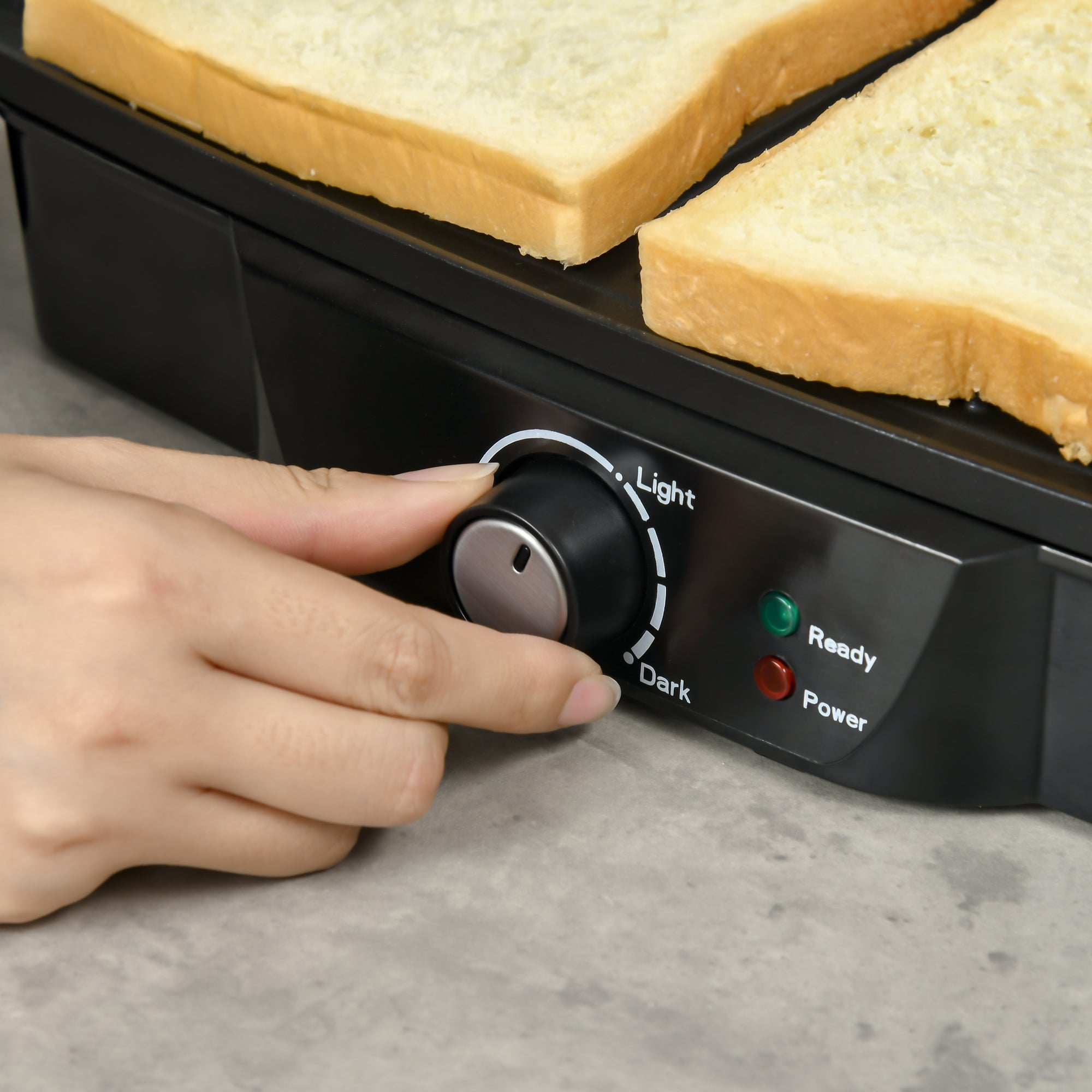 4-Slice Panini Press Grill - 180° Open, Non-Stick Plates