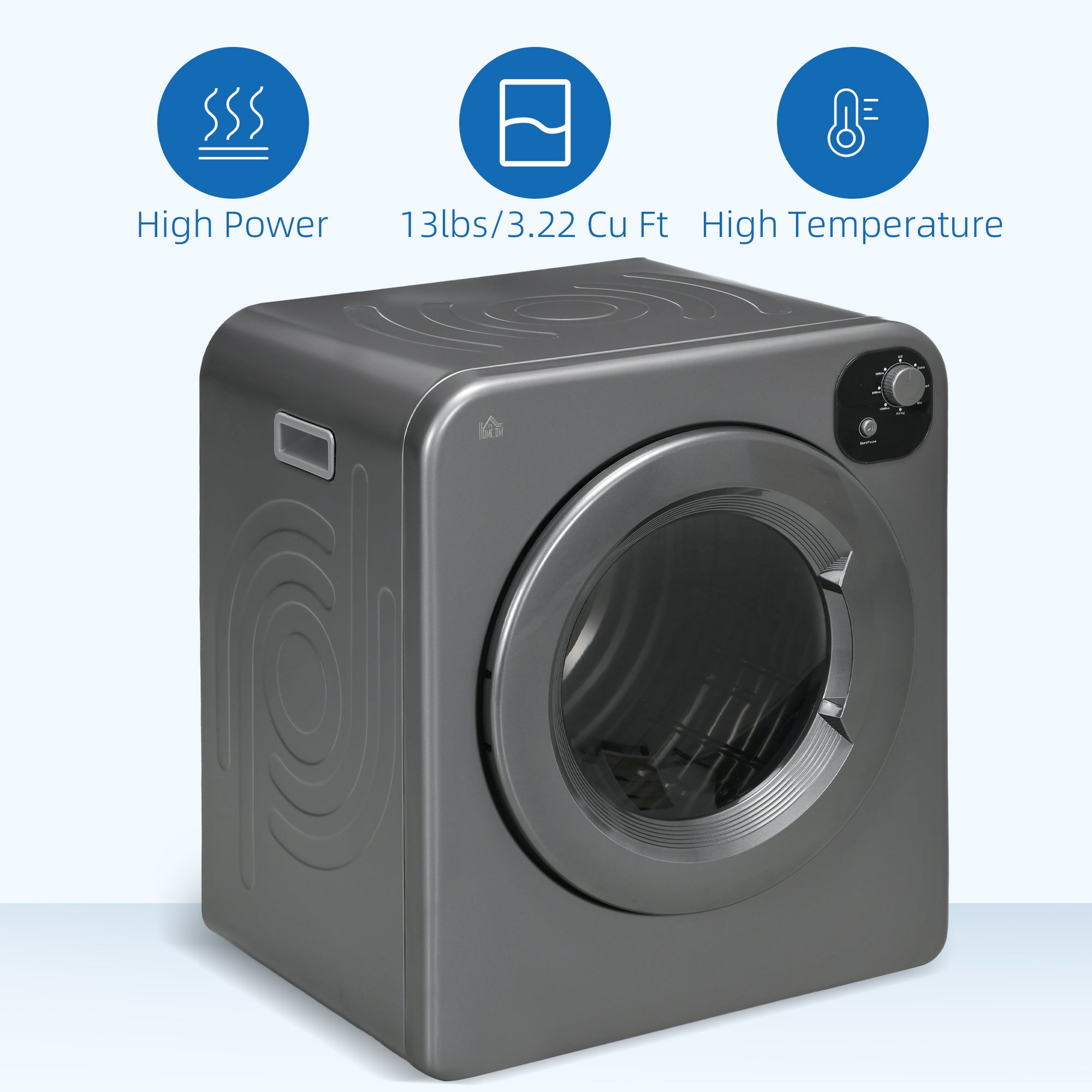 HOMCOM Portable Clothes Dryer - 3.2 cu.ft Compact Laundry Dryer