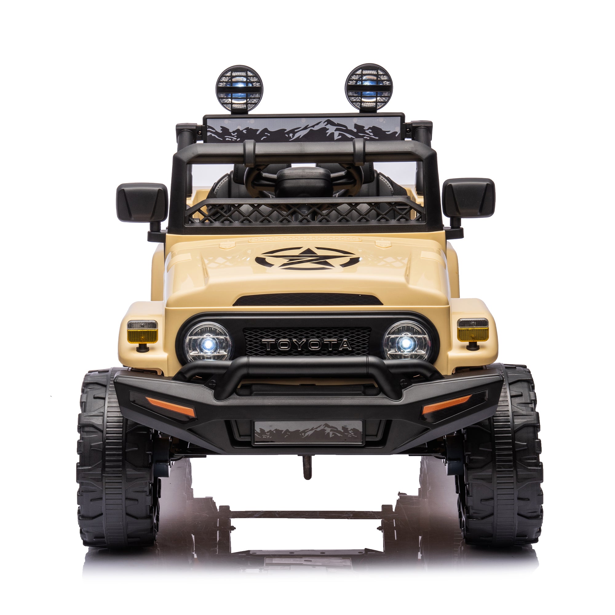 Licensed TOYOTA FJ Cruiser 12V Kids Ride-On Car with Parents Remote Control, Three-Speed Adjustable, Power Display, USB, MP3, Bluetooth, LED Lights, Three-Point Safety Belt, Perfect Gift for Kids
