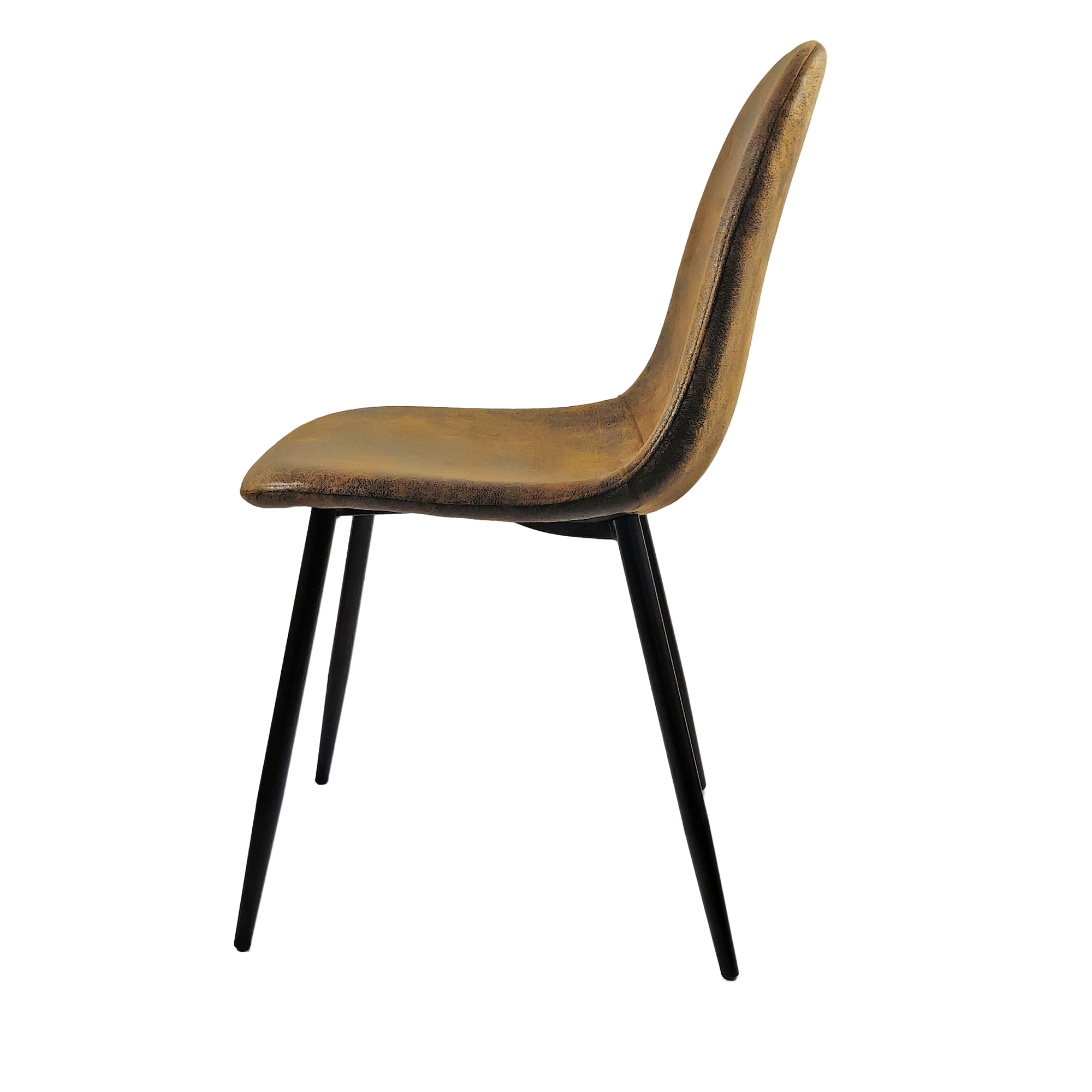 55" MDF Wood Colour Dining Table and Modern Dining Chair Set of 4, Mid Century Wooden Kitchen Table Set, Metal Base & Legs, Dining Room Table and Suede  Chairs