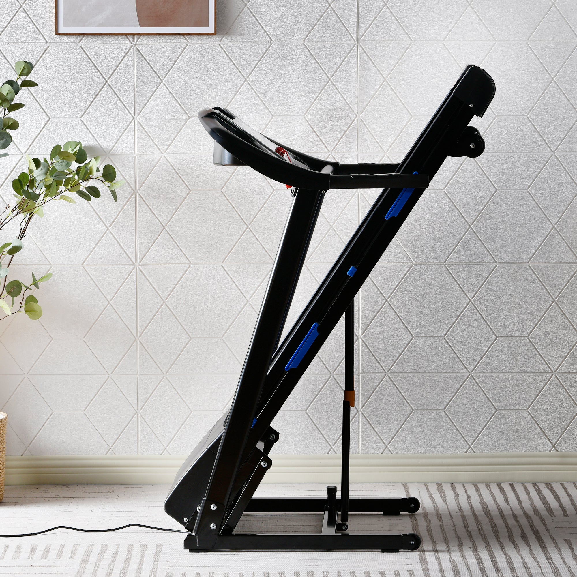 Foldable Electric Treadmill for Home – 3.5HP Motor, Auto Incline, Shock Absorption, Pulse Sensor, Bluetooth Speaker, FitShow App