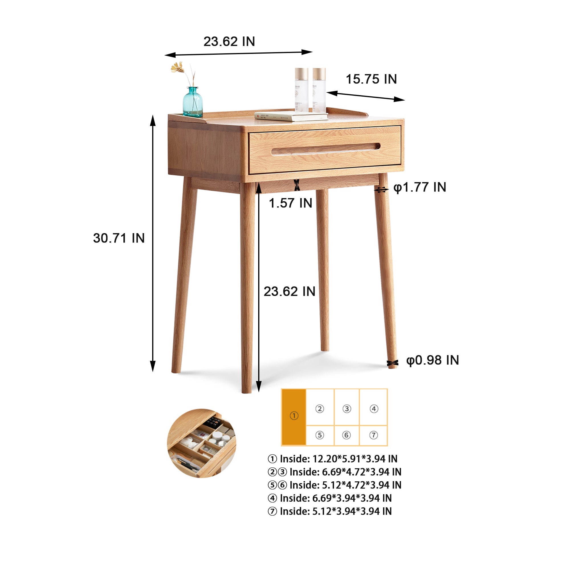 Dresser Bistro Table dresser 100% solid table table desk top table dresser compact dresser accessories storage width 60cm storage drawer natural wood natural