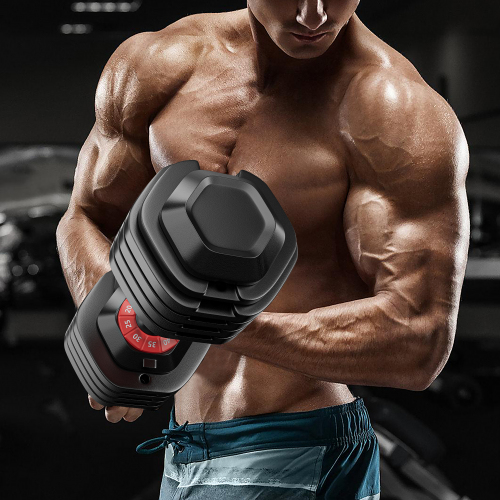 Adjustable Dumbbell Set 10-in-1 – 55LB Free Weights for Men & Women, Fast Turn Handle Adjustment, Black Dumbbells for Home Gym & Full Body Workout