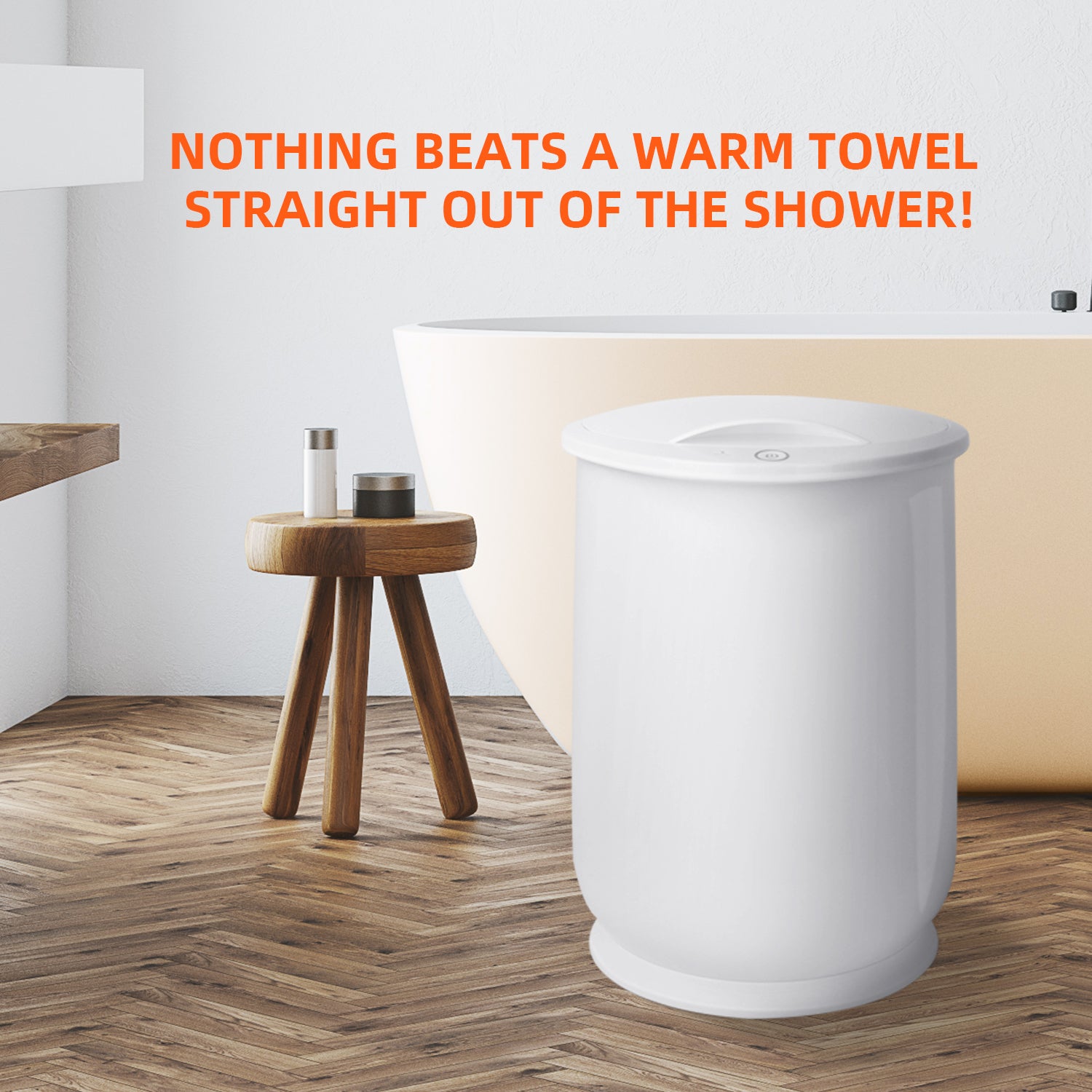 Luxury Bucket Towel Warmer – Fits 2 Oversized Towels, Bathrobes, Blankets & PJs