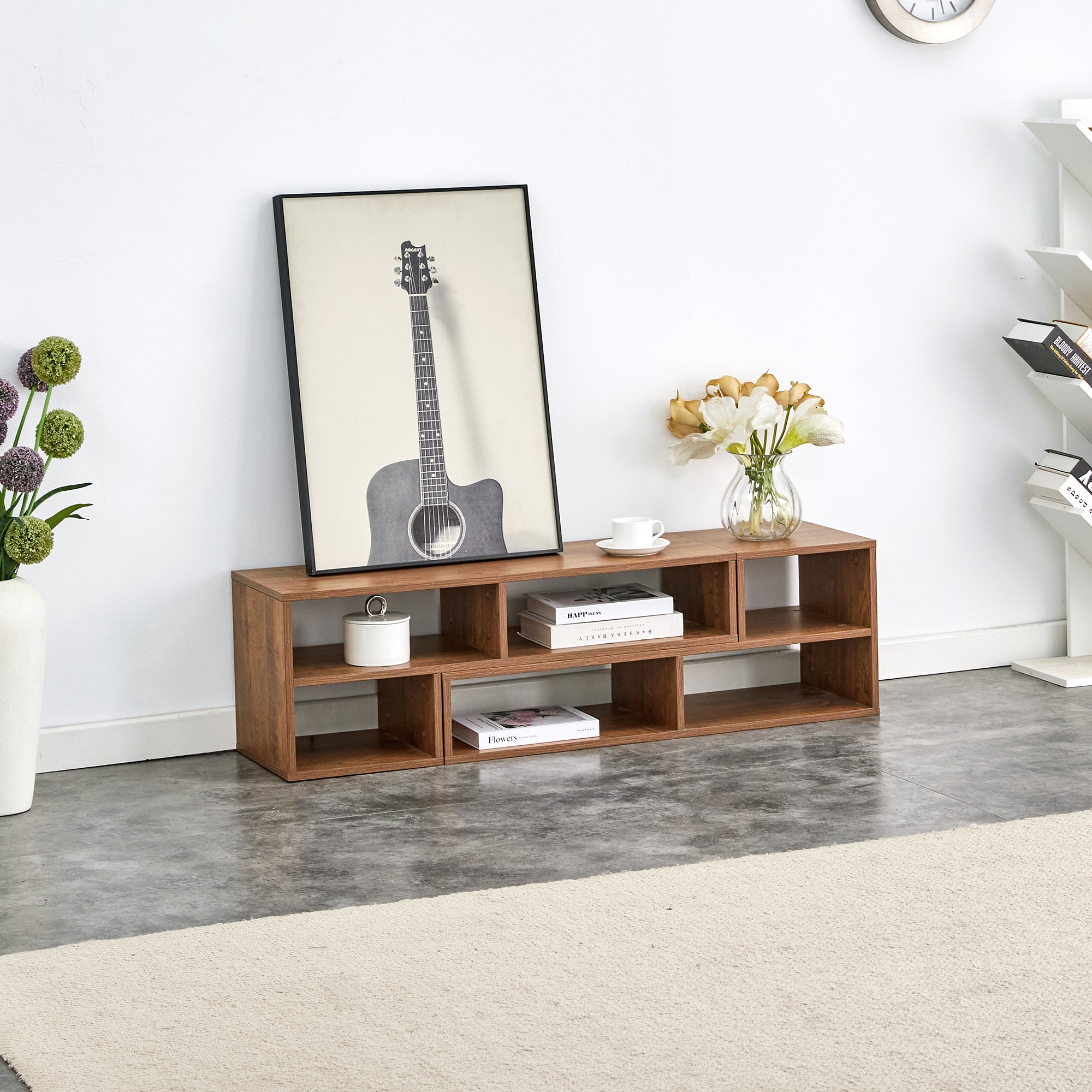 2 Pieces Cube TV Stand,Free Combination Gaming Entertainment Center Media Stand,Open Storage Bookcase Shelf for Living Room,2 Shelf Bookcase L-Shaped TV Console Stand
