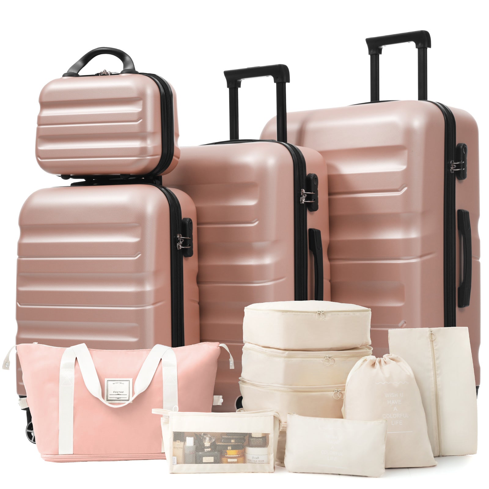 Hardshell ABS Luggage Set - Lightweight & Durable Suitcases with Dual Spinner Wheels, Carry-On & Check-In Sizes for Travel & Business
