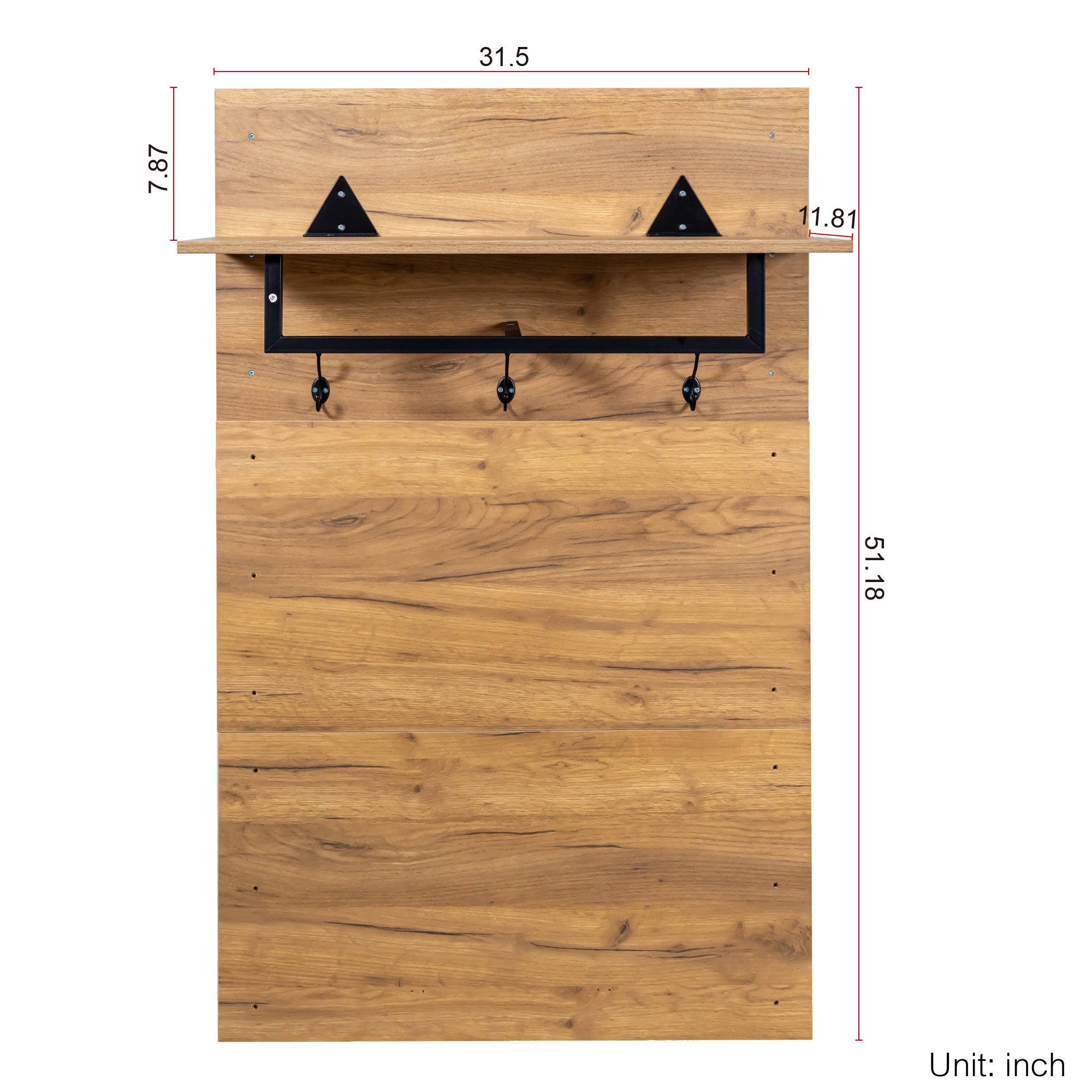 Modern Hallway Shoe Cabinet with 3 Hooks and Coat Hanger for Entryway Storage, Stylish Coat Rack Organizer