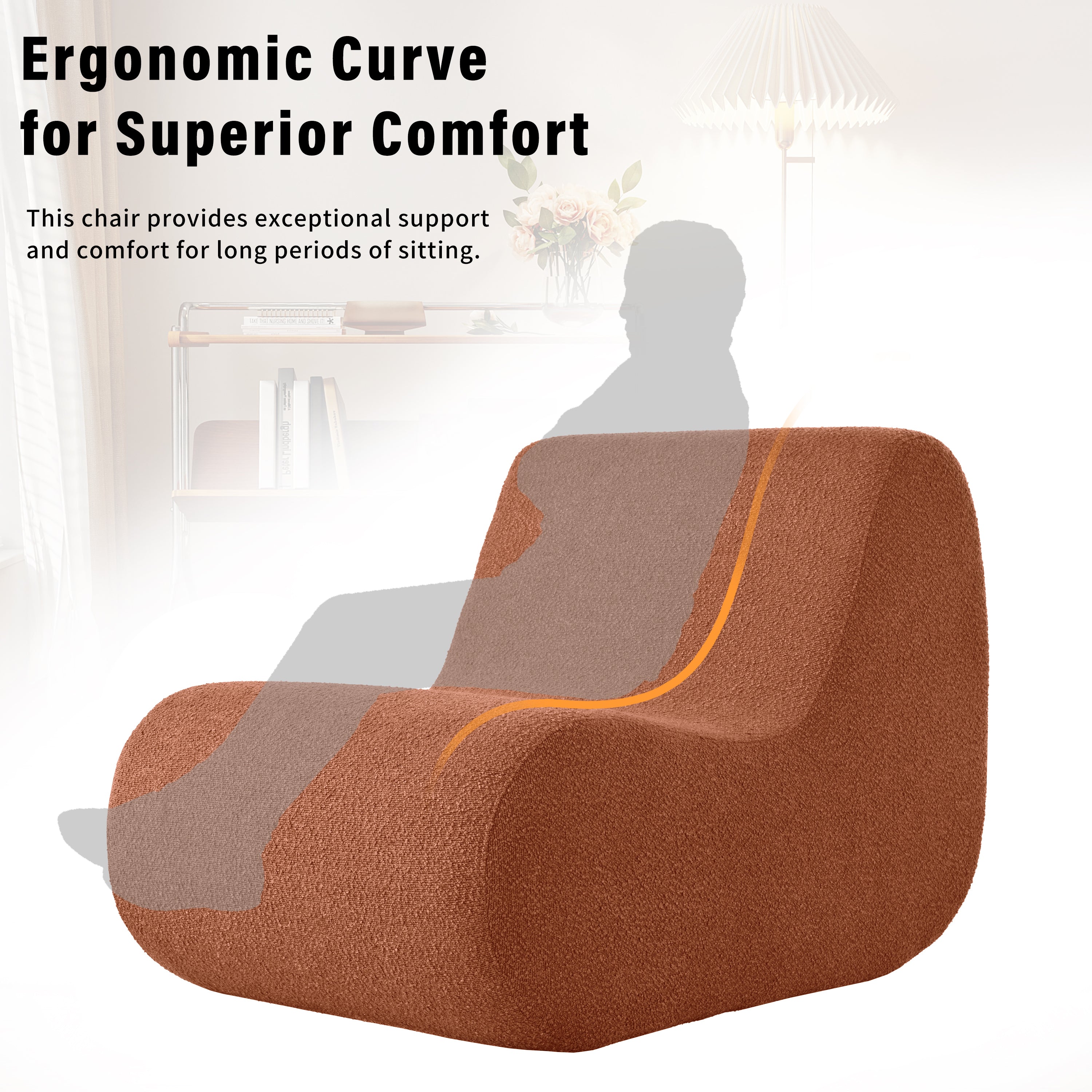 Mirod Elegant Accent Chair with Ottoman,Stylish Curved Design and Minimalist Lines for Ultimate Comfort, High-Resilience Foam for Luxurious Seating