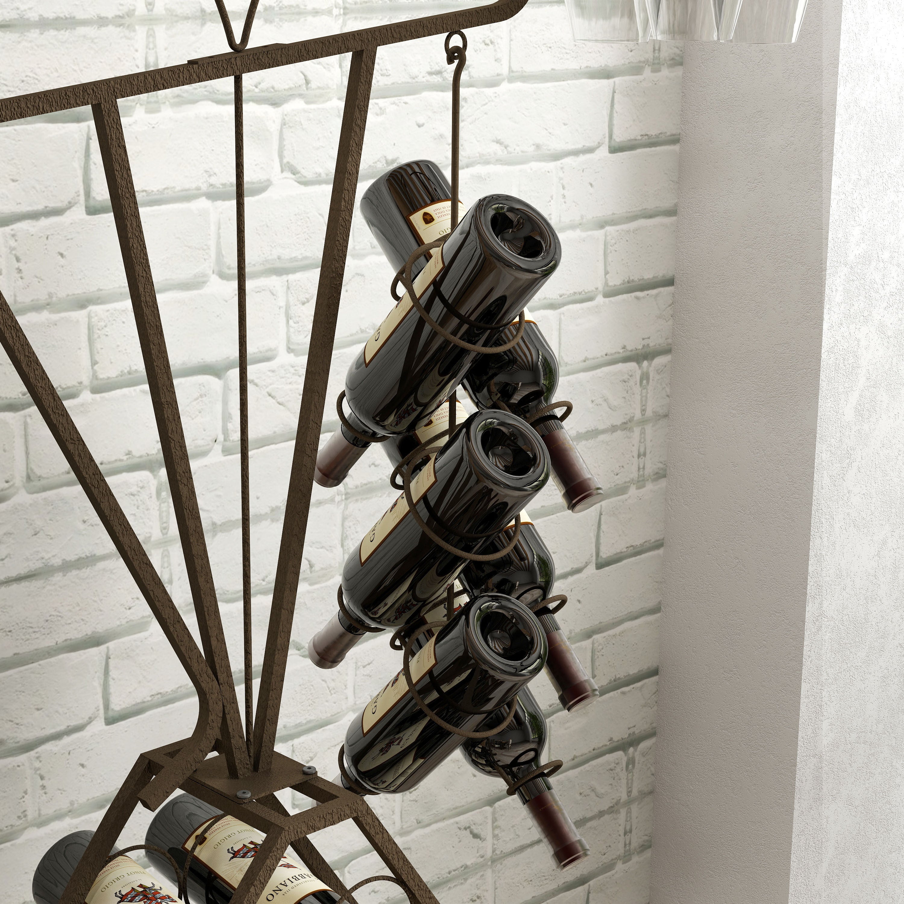 Unique Design Wine Bakers Rack, Freestanding Wine Rack with Storage Bottle, Wine Storage Home Bar for Liquor and Wine, Organizer for Kitchen, Dining Room