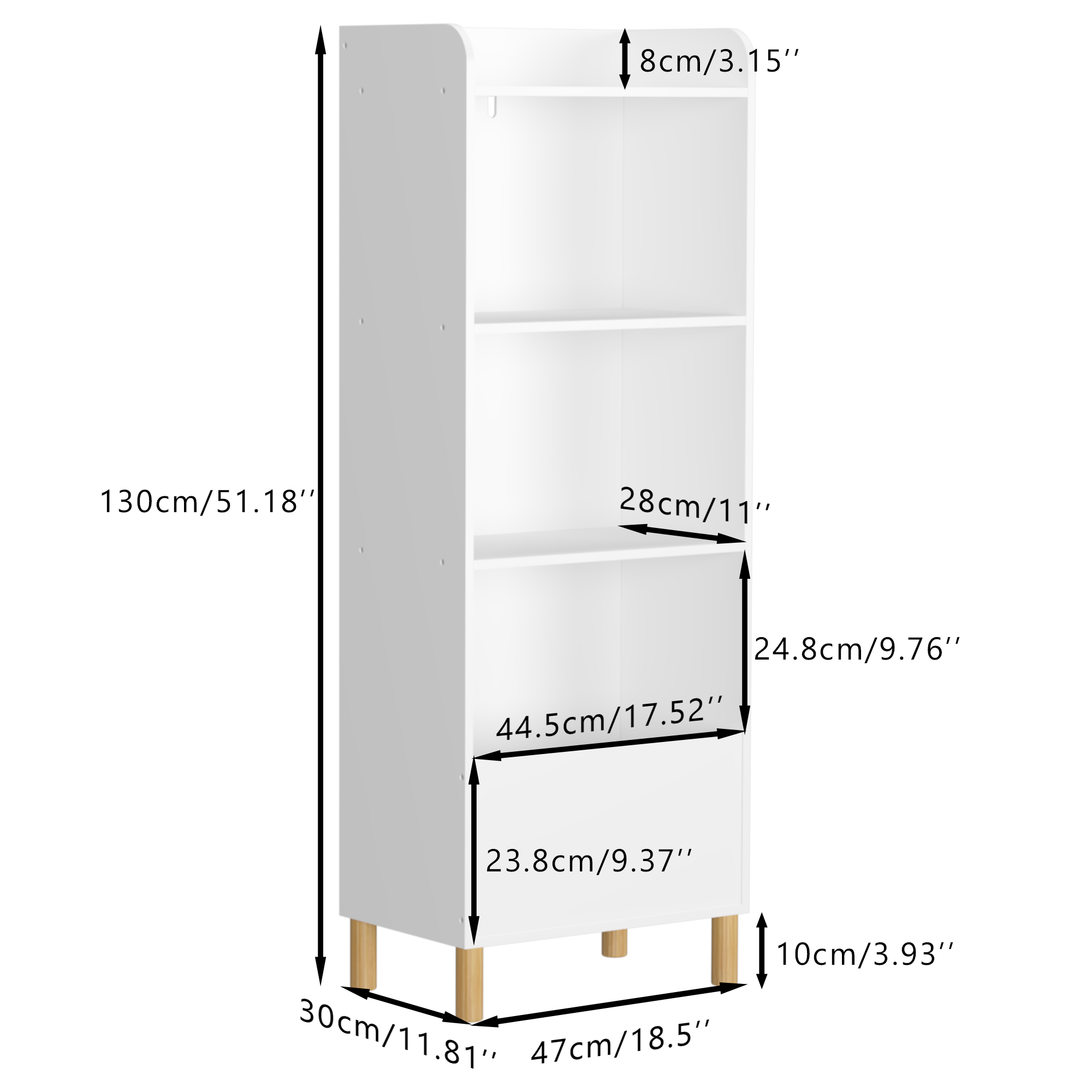 Kids 4-Tier Bookcase, Children's Book Display, Bookshelf Toy Storage Cabinet Organizer for Children's Room, Playroom, Nursery
