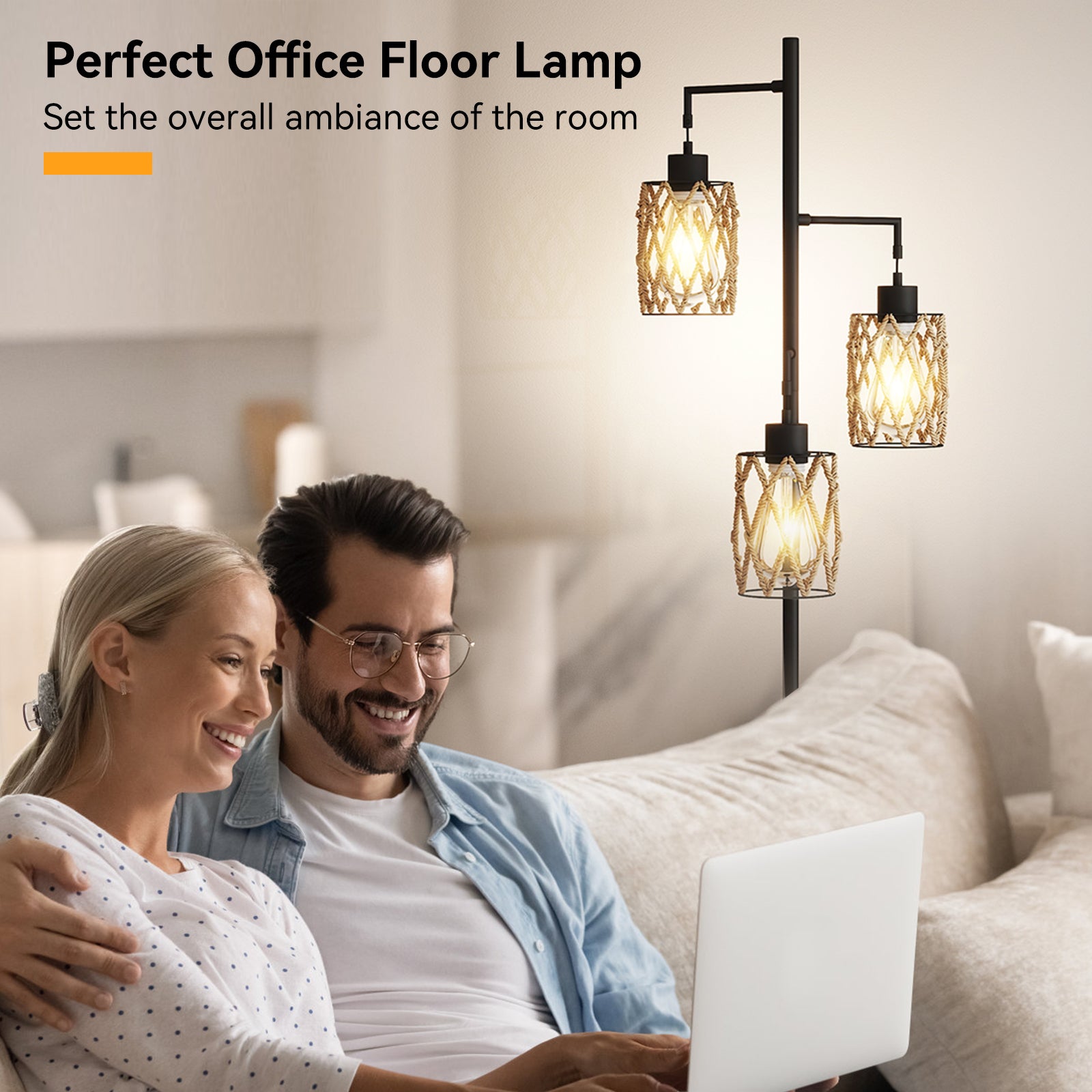 67'' Tree-Shaped Floor Lamp with 3 Lights – Foot Switch Included & Easy Assembly
