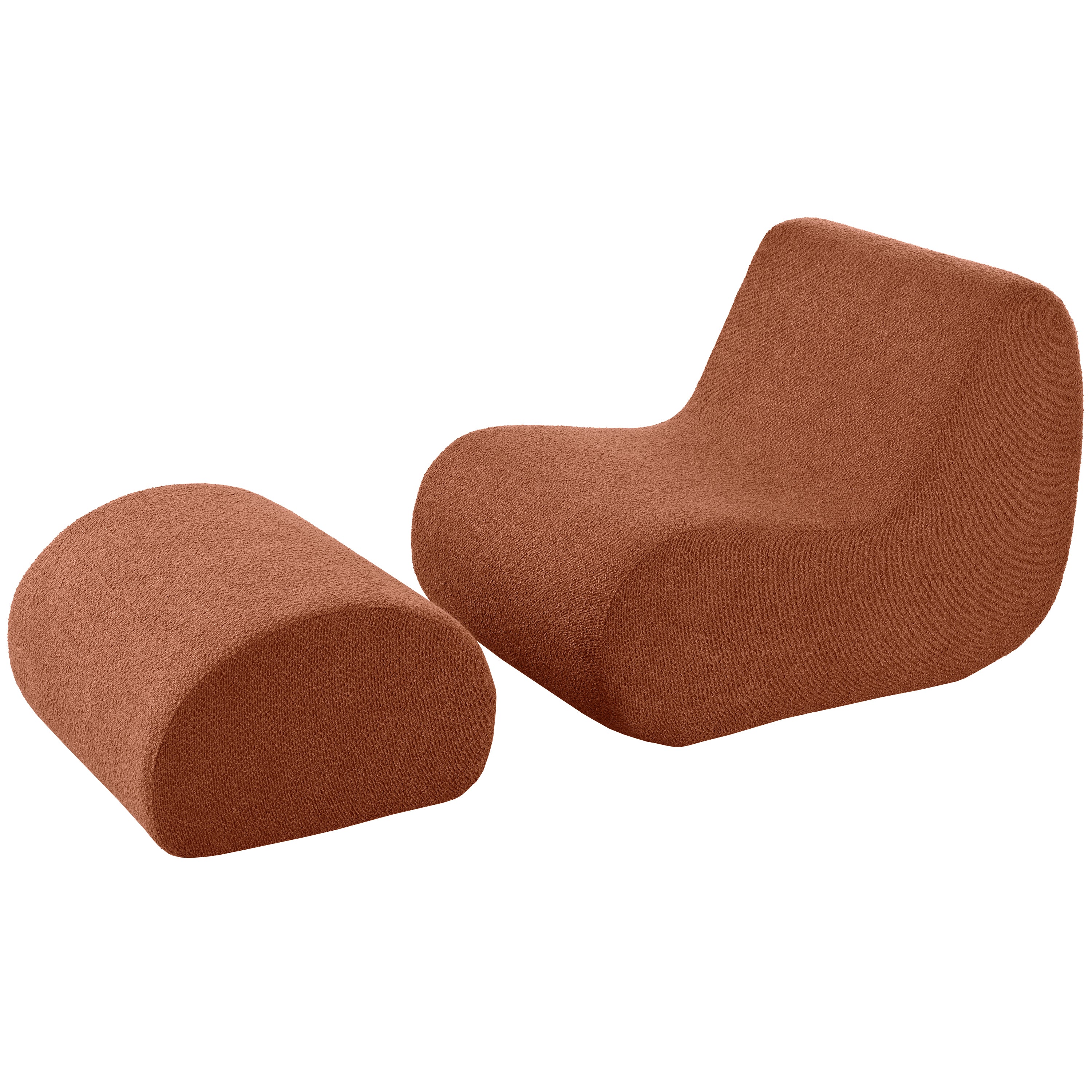 Mirod Elegant Accent Chair with Ottoman,Stylish Curved Design and Minimalist Lines for Ultimate Comfort, High-Resilience Foam for Luxurious Seating