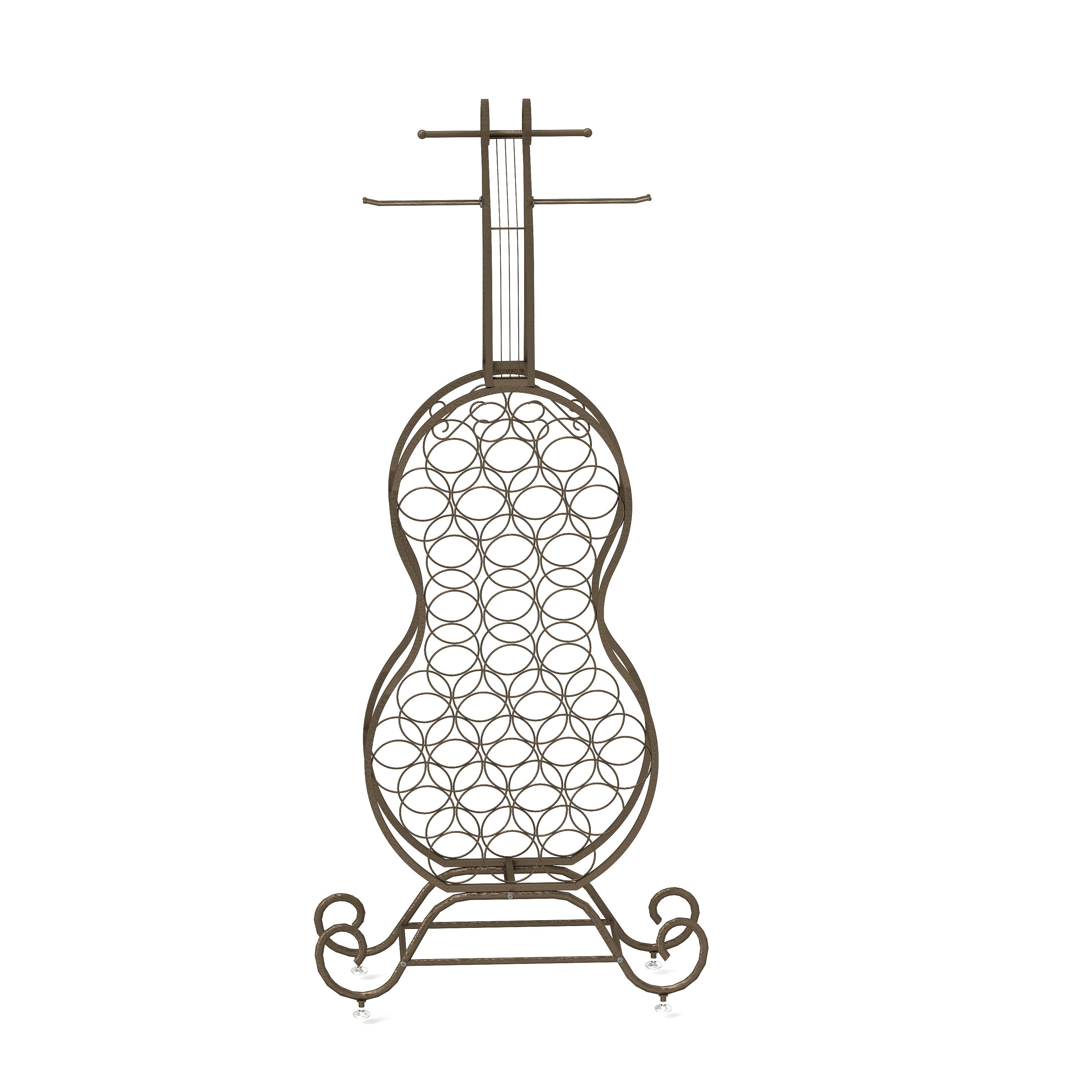 Cello-Shaped Wine Rack, Freestanding Wine Storage Organizer with Bottle Storage for Liquor & Wine, Home Bar Rack for Kitchen & Dining Room