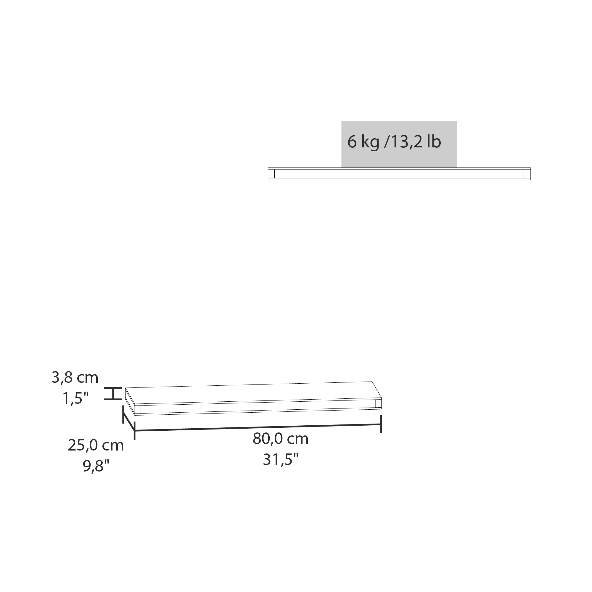 Ecco 31.5" Wide Floating Shelves Set of 2 – Wall Shelves for Bedroom, Bathroom Storage, Book Shelves for Living Room Decor