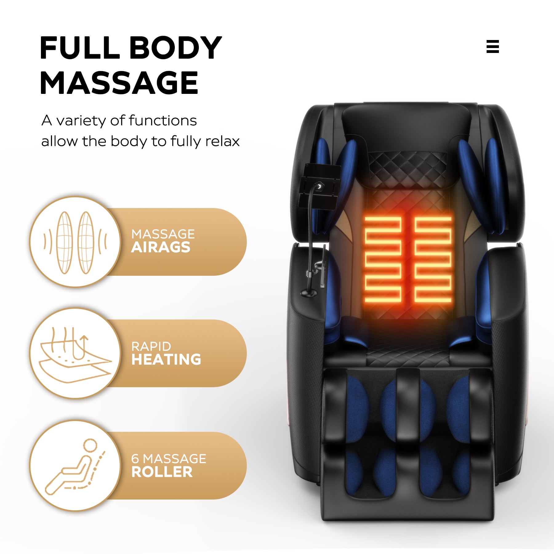 2024 Full Body Massage Chair Recliner with Zero Gravity, Full Body Air Pressure