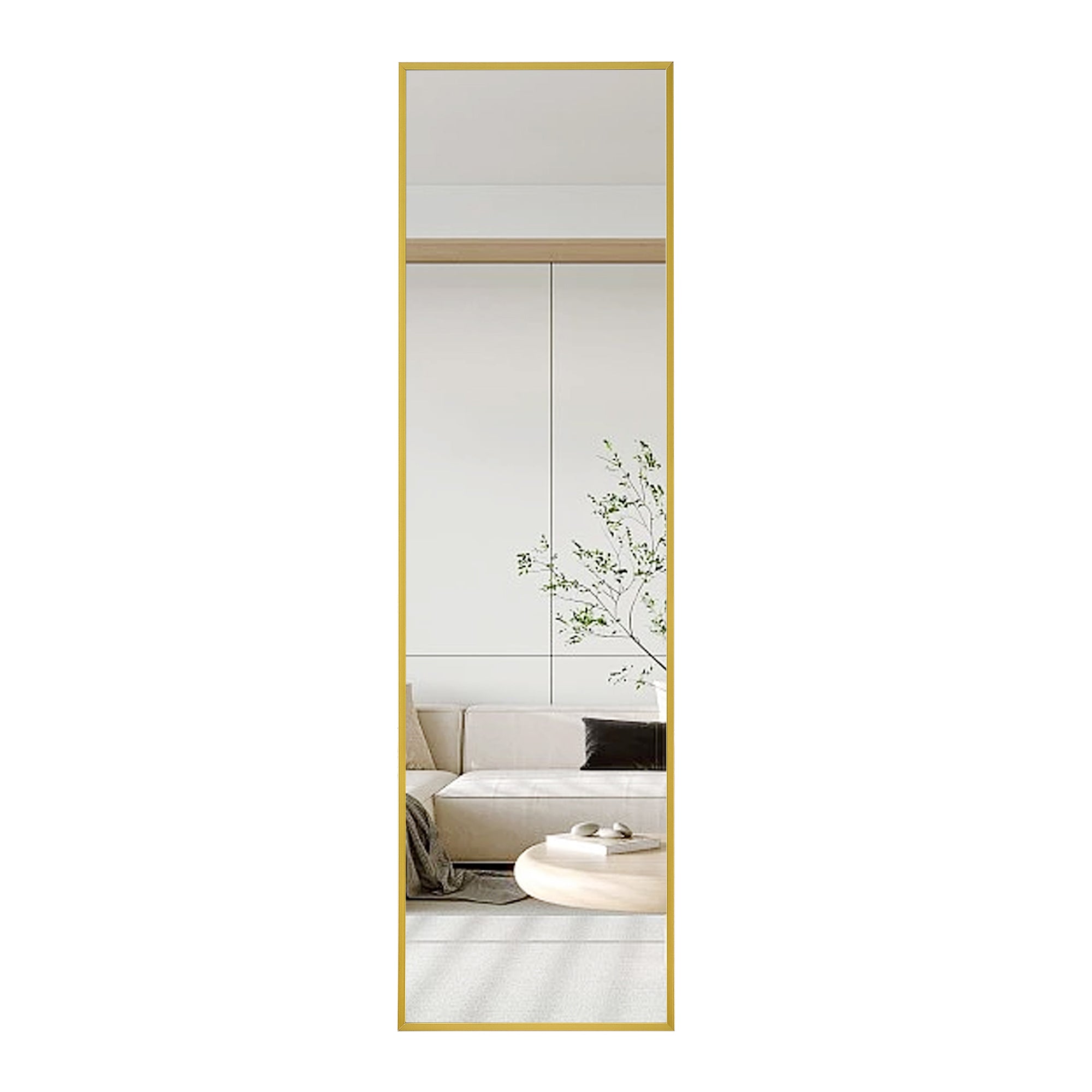 4th Generation Aluminum Alloy Wall-Mounted Full Body Mirror, Bathroom & Bedroom Decorative Mirror, 48" x 13.8" Quality Upgrade
