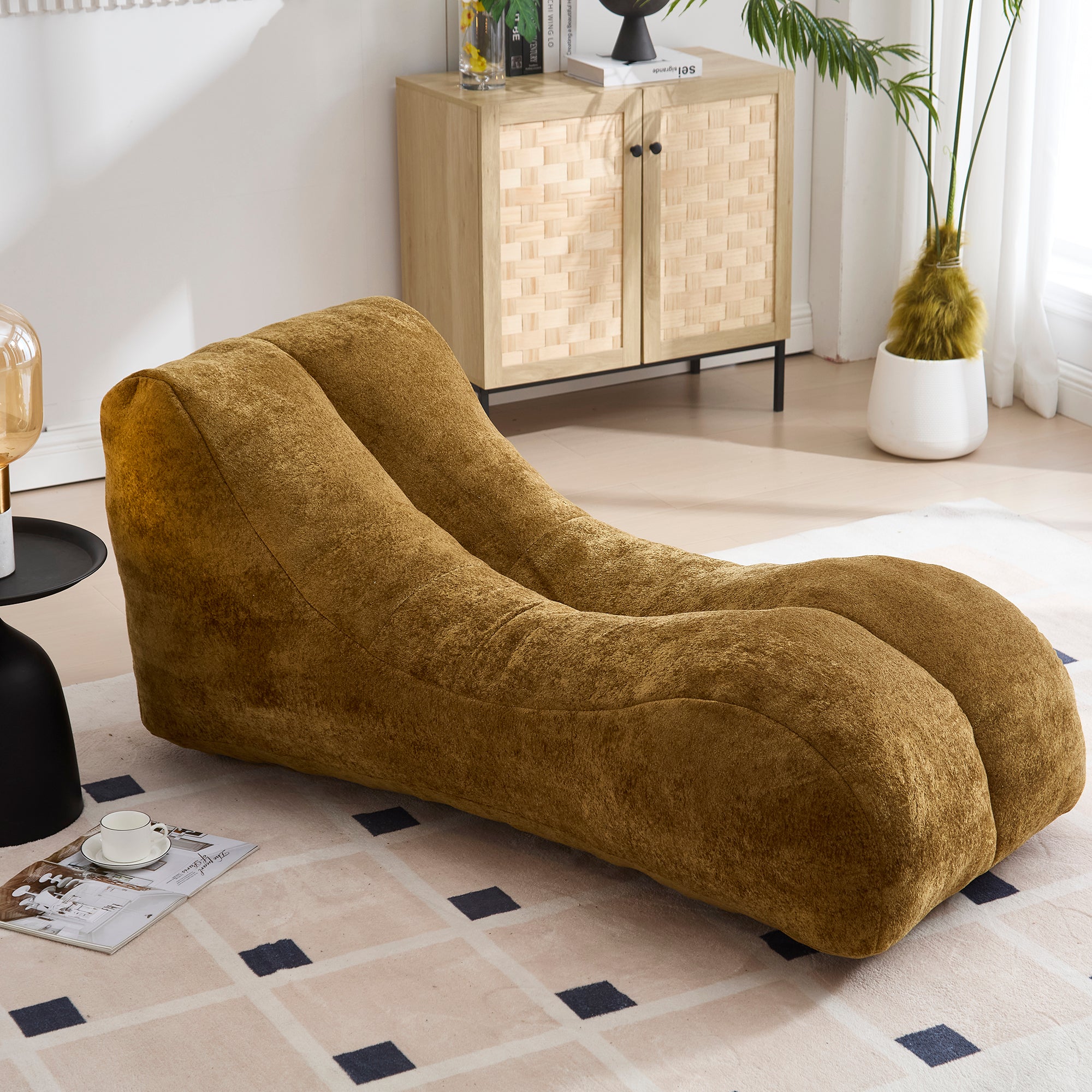 Creative Bean Bag Sofa Chair for Adults with High-Quality Sponge Filling and Polyester Fiber,59x30x23.6 inches