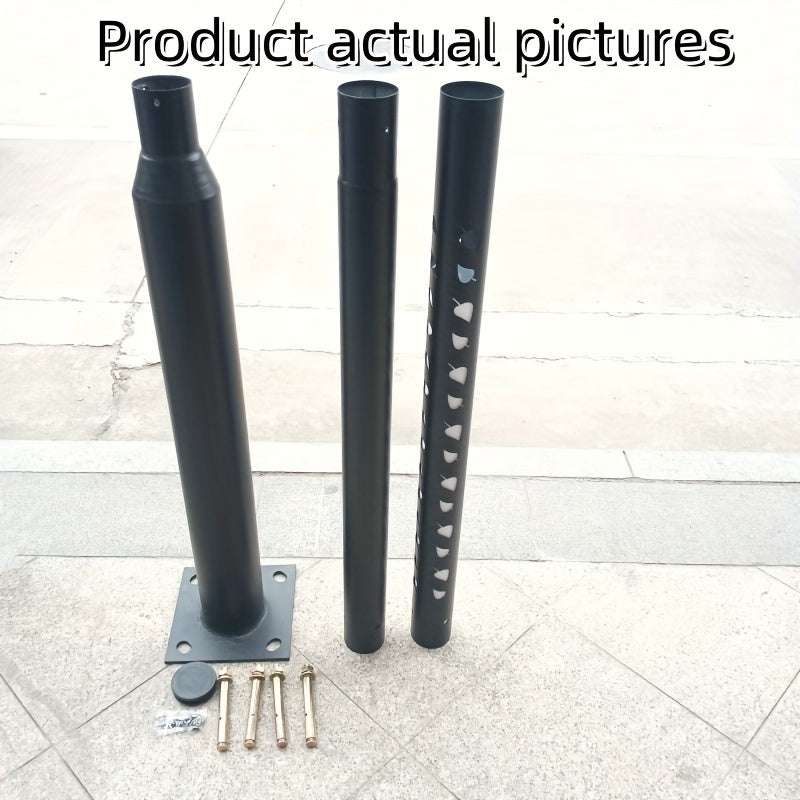 10.1ft Hollow Splicing Street Light Pole – Outdoor Metal Lamp Post with Base for Solar or Electric Lights