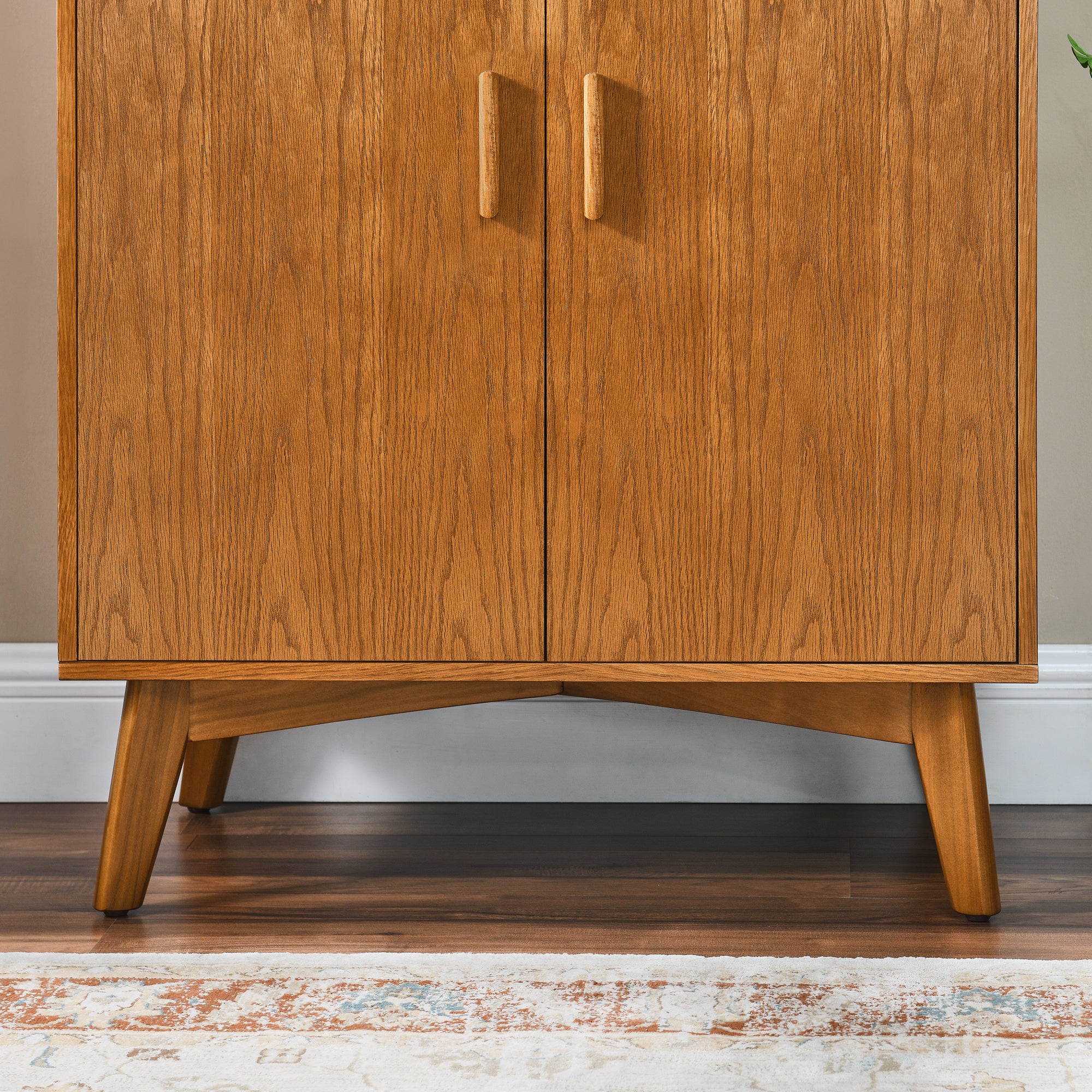 31.5" Liquor Cabinet with Wine Glass Holder & Wine Rack & Adjustable Shelf – Rustic Sideboard Buffet Cabinet, Kitchen Coffee Bar Cabinet, Wine Storage for Home Farmhouse Dining Room