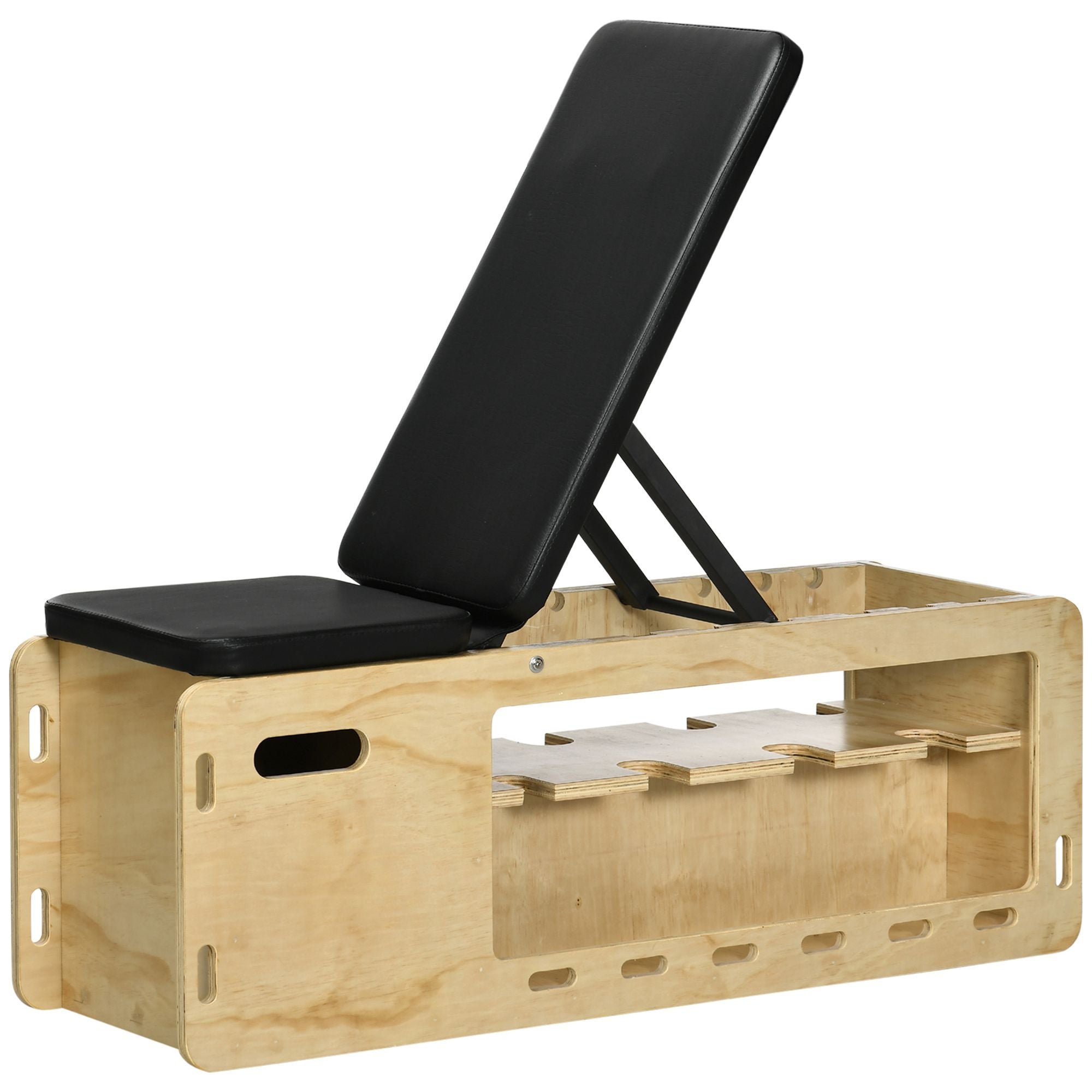 Soozier Adjustable Weight Bench with Storage & Resistance Rope | Incline Workout Bench for Home Gym