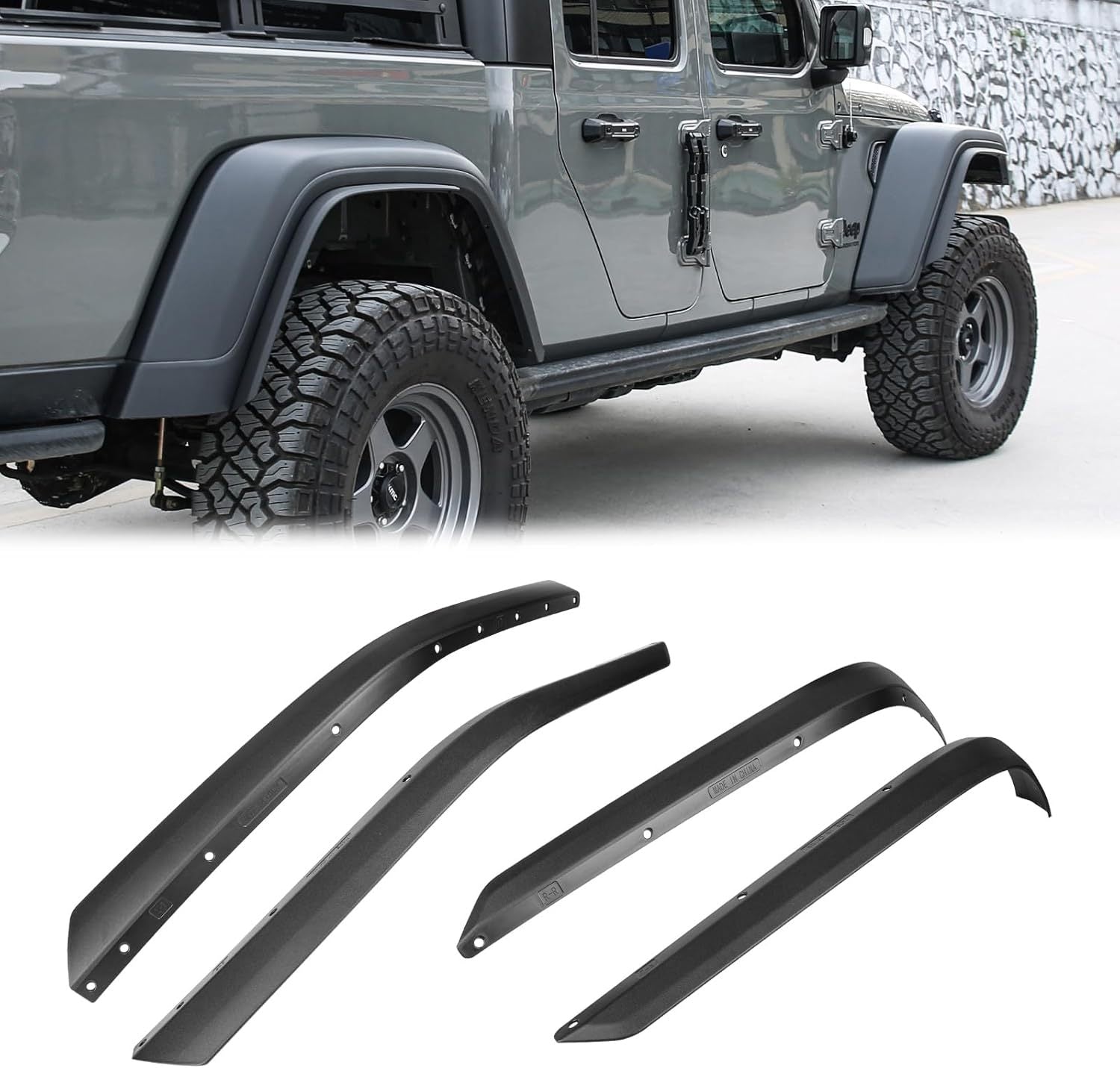 Front & Rear Fenders for 2020–2024 Jeep Gladiator JT Mojave & Rubicon – 4PCS Off-Road Fender Liner Set (Fits High Clearance Fender Flares Only)
