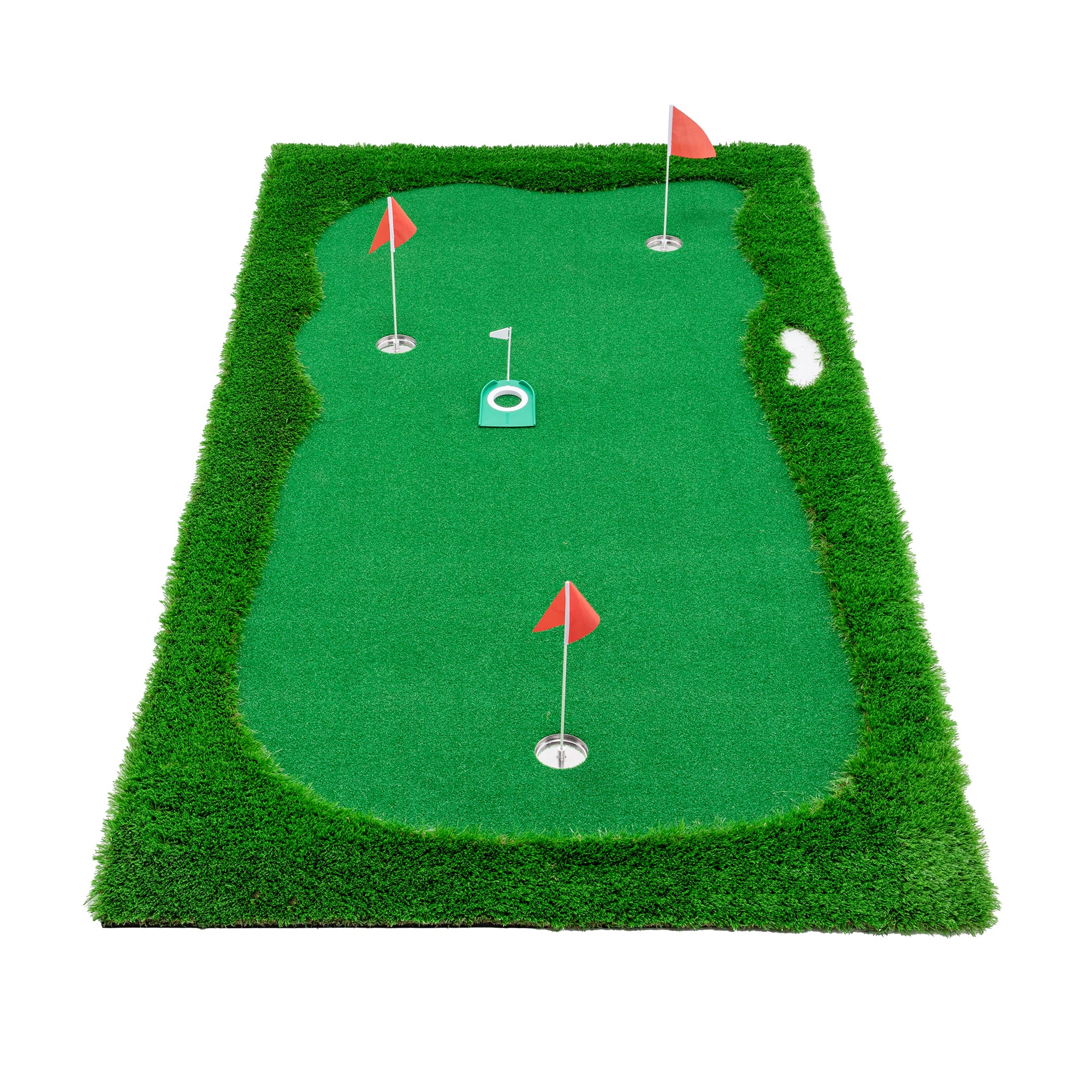 10x5 FT Golf Putting Green, Golf Training Mat with High-quality Turf, 3 Holes, 3 Flags and Cups for Indoor Outdoor