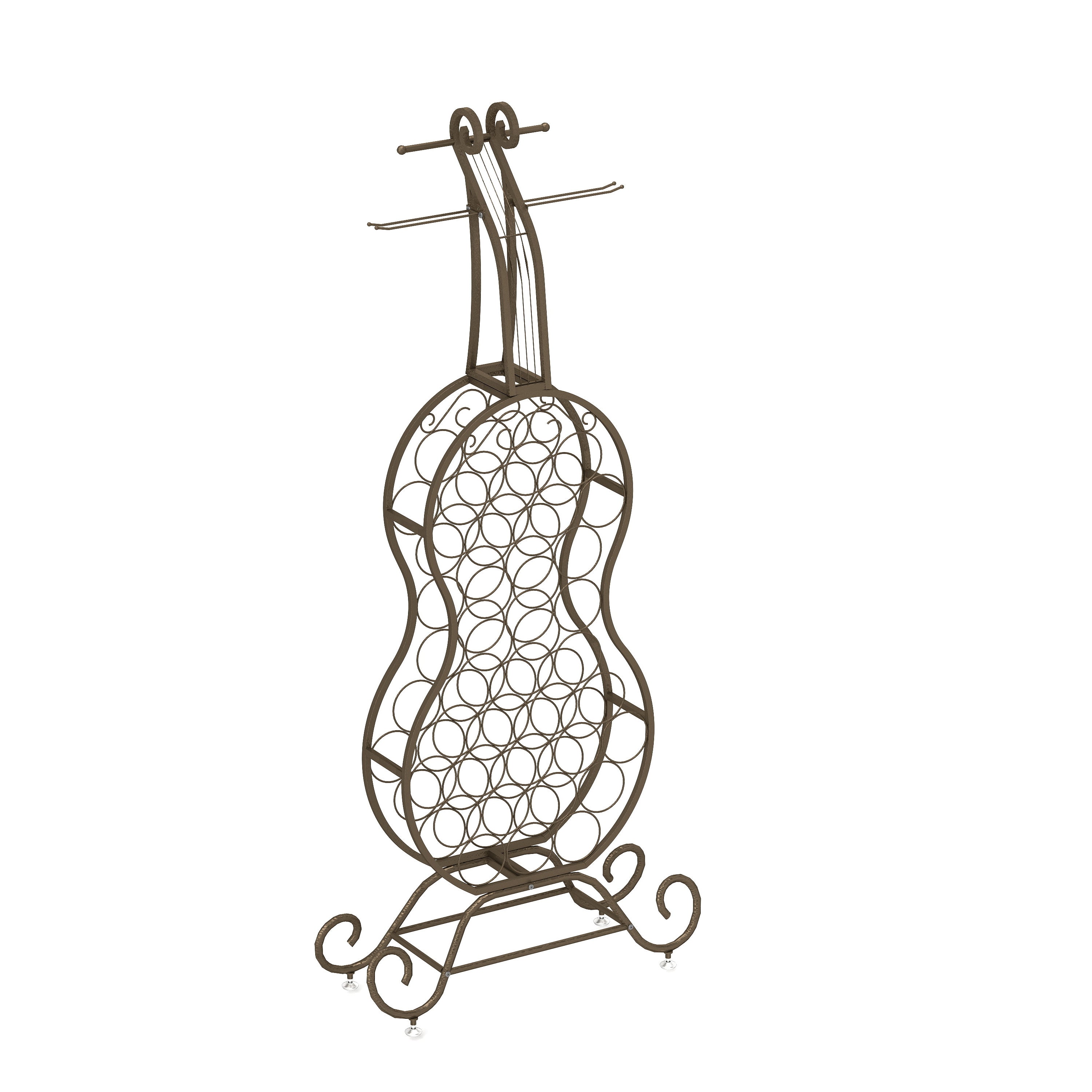 Cello-Shaped Wine Rack, Freestanding Wine Storage Organizer with Bottle Storage for Liquor & Wine, Home Bar Rack for Kitchen & Dining Room