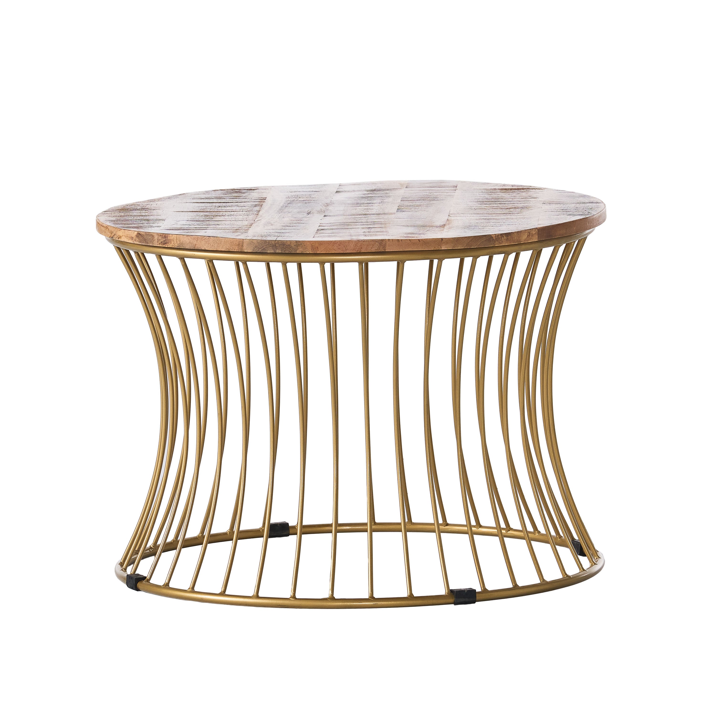 Ameliarae Handcrafted Boho Mango Wood and Iron Coffee Table