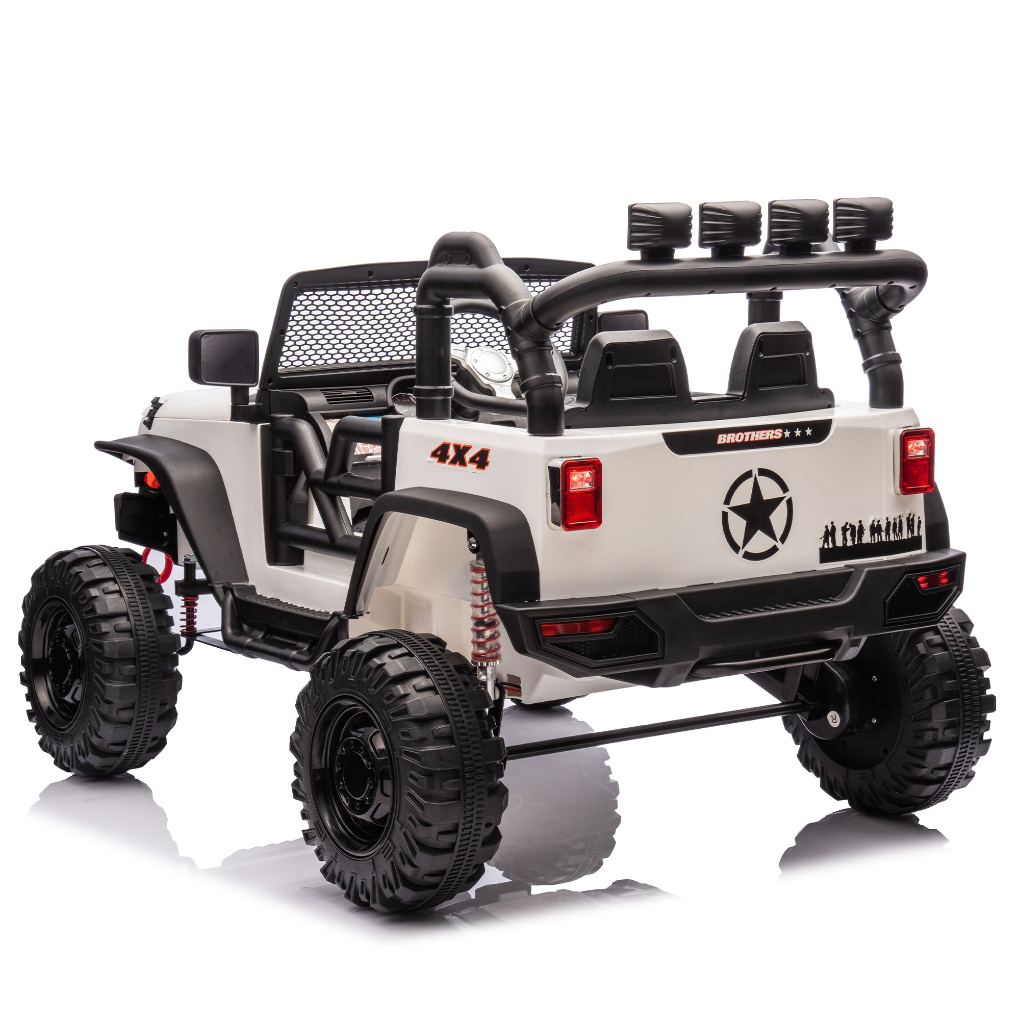 24V Kids Ride On 400W Electric toy car W/Parents Control,Four-wheel suspension,Front and rear LED searchlight,With Bluetooth,MP3,USB,Music,Volume adjustment,Light control and Power display For Kids 3+