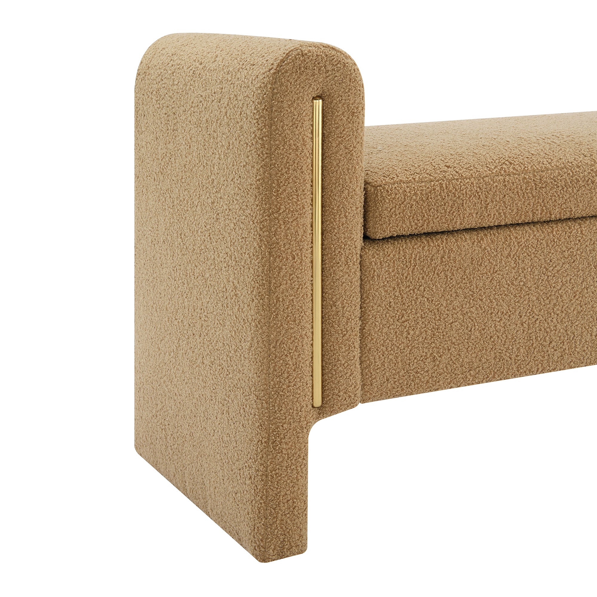 Modern Teddy Bed End Bench with Arms and Storage – Upholstered Large Foot Rest Stool, Comfy Window Vanity Bench for Living Room, Bedroom, Dorm, Coffee Table, Teddy Coffee