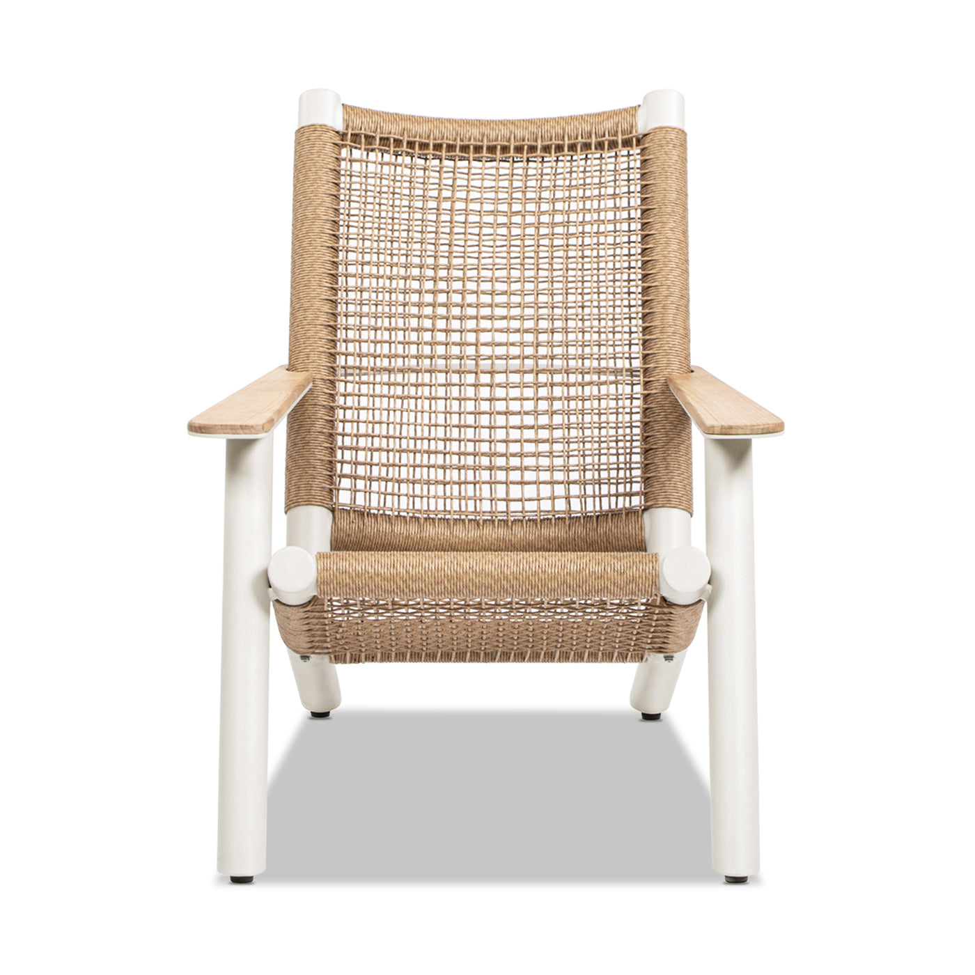 Atlas Adirondack Outdoor Lounge Chair Light Beige Gray Aluminum