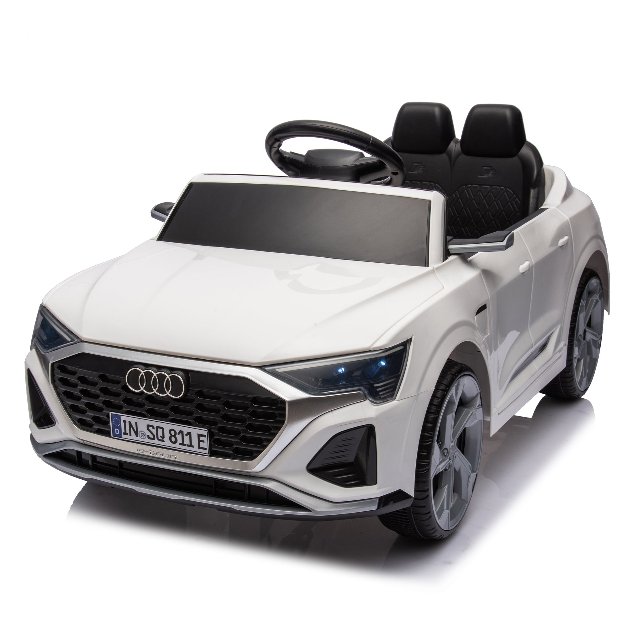 12V Kids Ride-On Electric Car with Parent Remote Control – Licensed Audi SQ8, Dual Drive, Suspension, Adjustable Speed, Music, Volume Control, LED Lights for Kids Aged 3-6