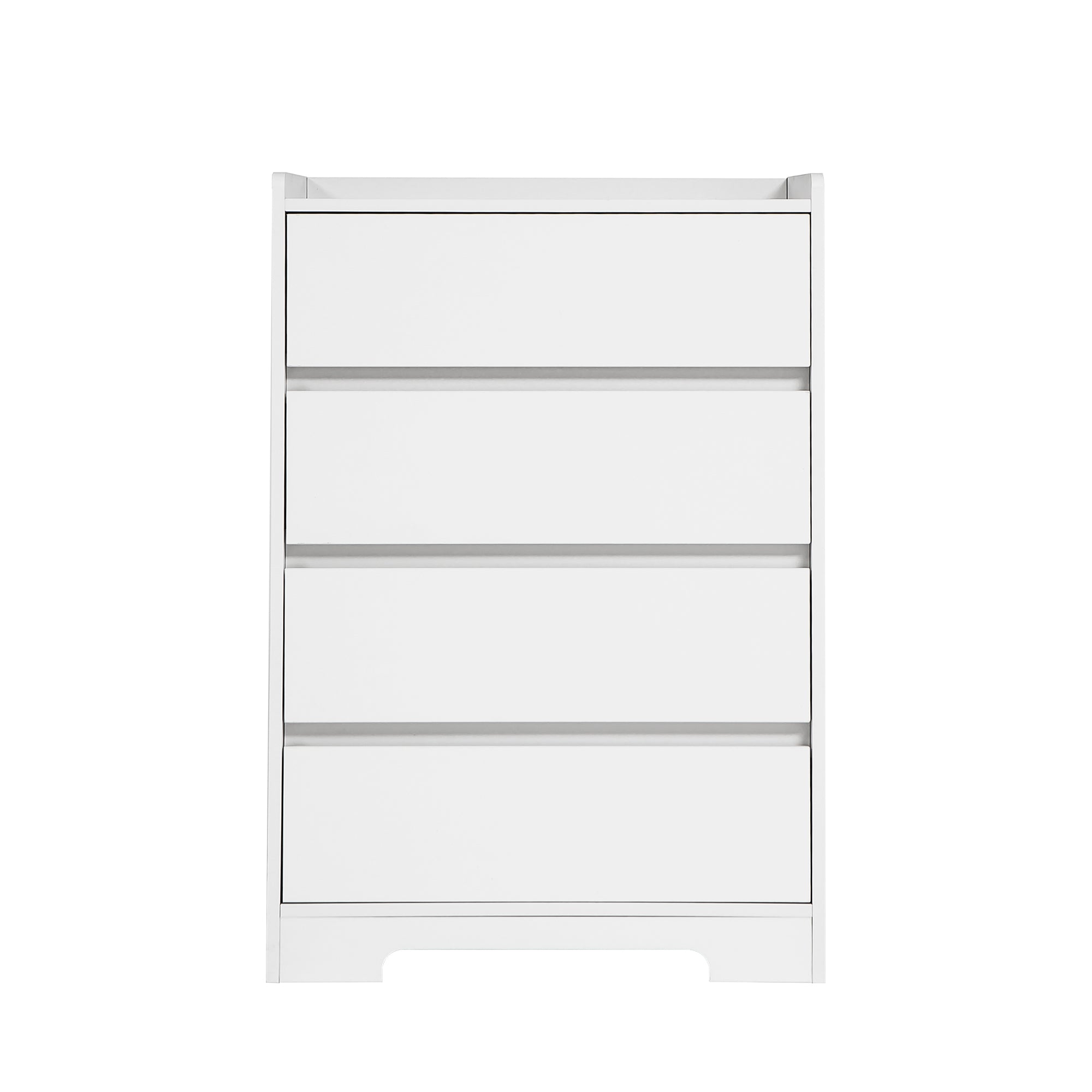 4 Drawer Dresser, Chest of Drawers Without Handle, White Dresser for Bedroom 100% Waterproof, Modern Wooden Cabinet with Sturdy Frame for Living Room, Entryway, Bedroom, Hallway, Office
