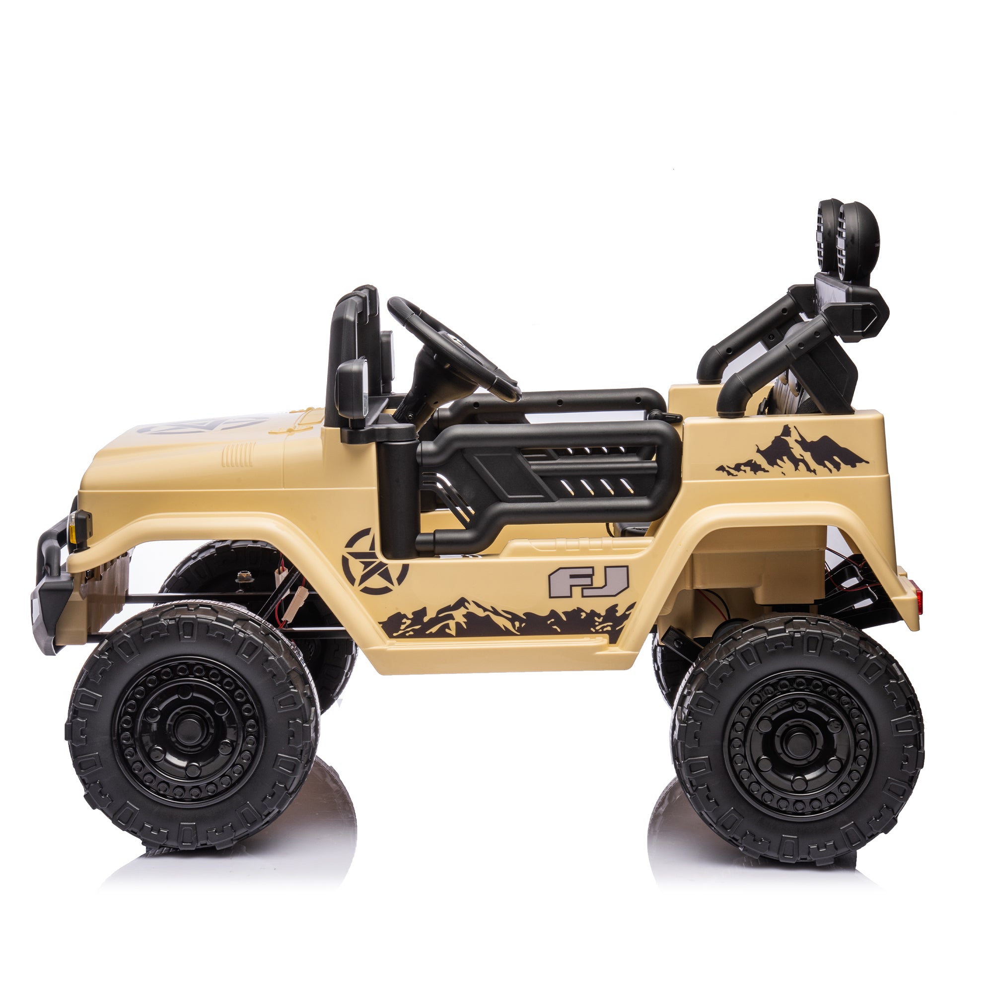 Licensed TOYOTA FJ Cruiser 12V Kids Ride-On Car with Parents Remote Control, Three-Speed Adjustable, Power Display, USB, MP3, Bluetooth, LED Lights, Three-Point Safety Belt, Perfect Gift for Kids