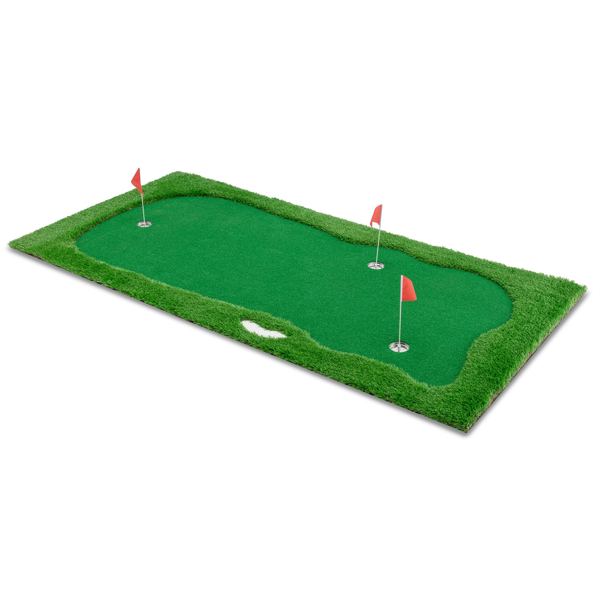 10x5 FT Golf Putting Green, Golf Training Mat with High-quality Turf, 3 Holes, 3 Flags and Cups for Indoor Outdoor