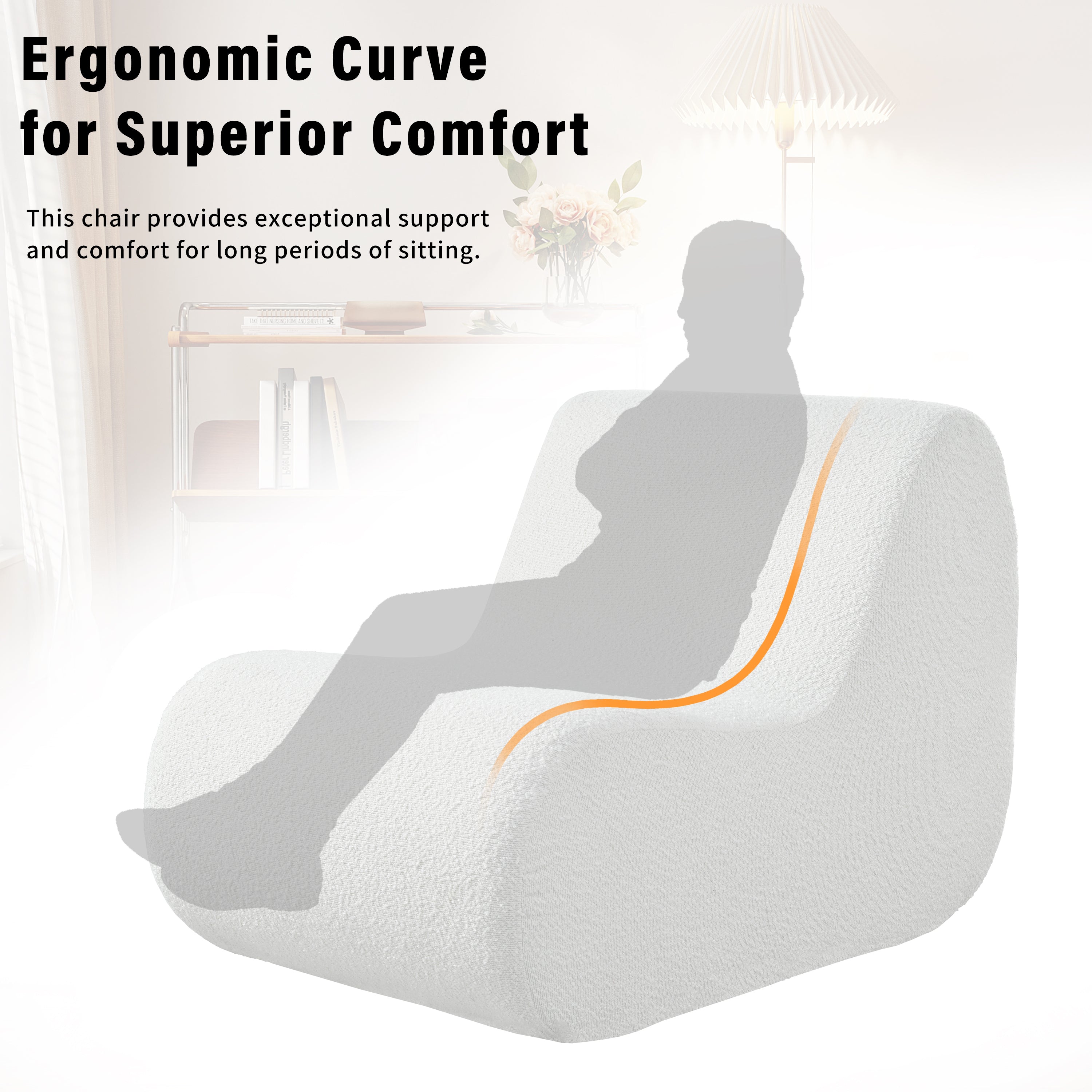 Mirod Elegant Accent Chair with Ottoman,Stylish Curved Design and Minimalist Lines for Ultimate Comfort, High-Resilience Foam for Luxurious Seating