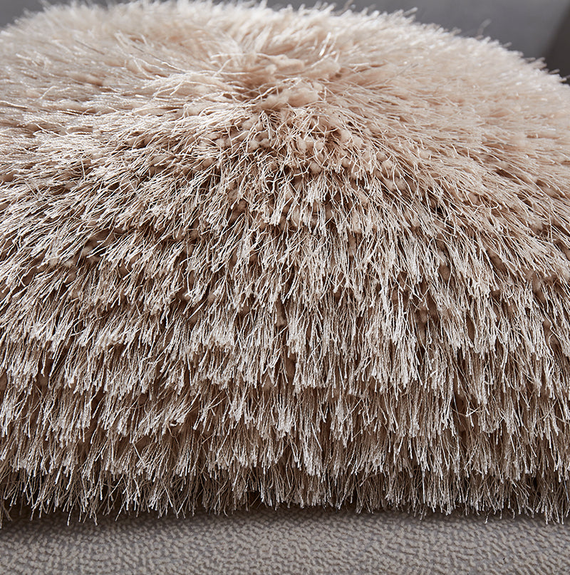 Decorative Shaggy Pillow 18-in x 18-in