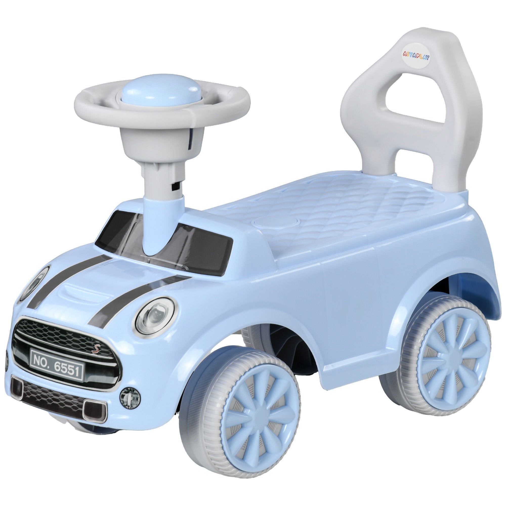 Qaba Toddler Ride on Toy, Foot to Floor Sliding Car with Horn, Working Steering Wheel & No Tip Anti-Over-Backwards System for Boys and Girls Ages 18-36 Months, Light Blue