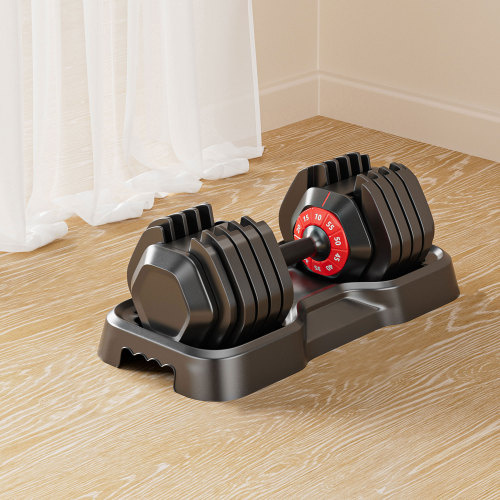 Adjustable Dumbbell Set 10-in-1 – 55LB Free Weights for Men & Women, Fast Turn Handle Adjustment, Black Dumbbells for Home Gym & Full Body Workout