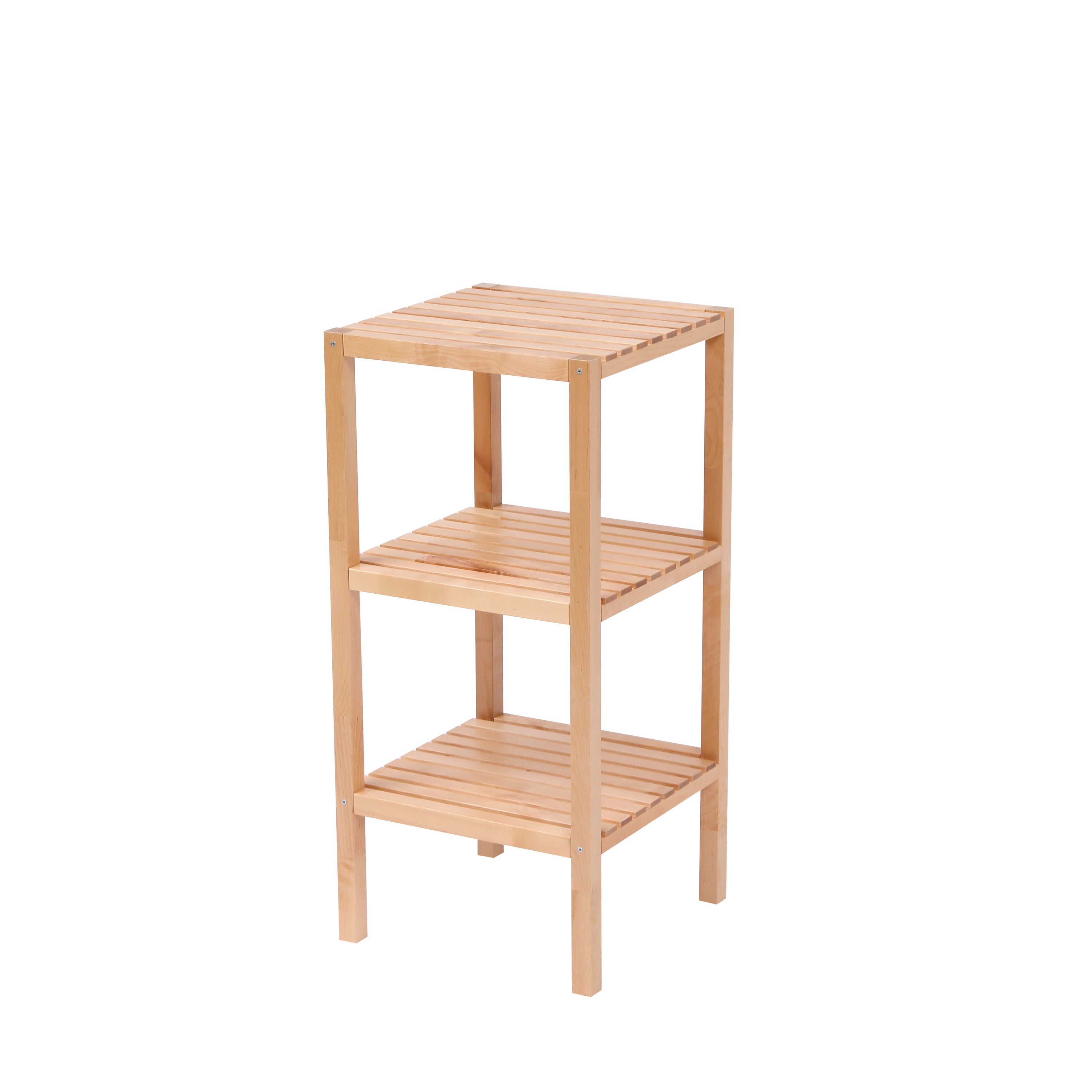 3-Tier Birch Bathroom Shelf, Narrow Shelving Unit, Multifunctional Storage Rack, Corner Rack, for Kitchen, Living Room, Bedroom, Entryway, Bathroom, Natural