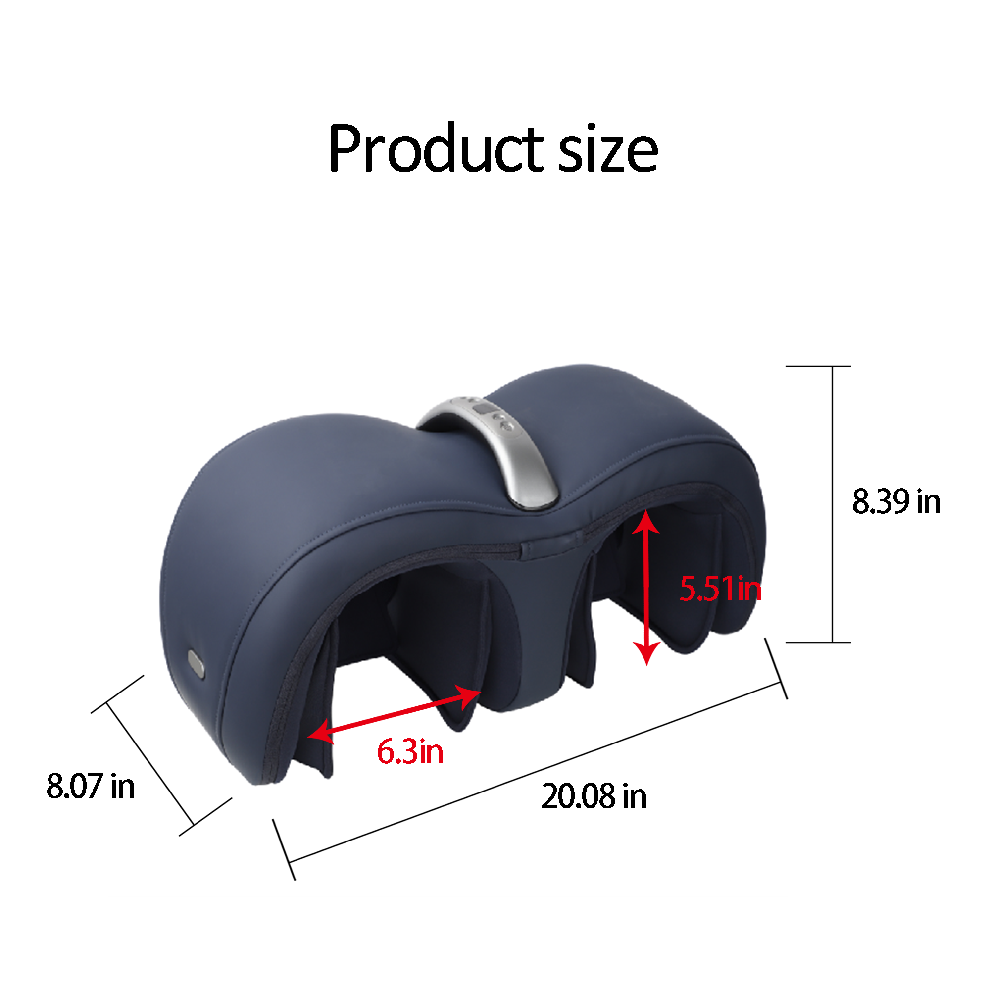 Air Pressure Knee Massager with Heat & Vibration – Adjustable Compression for Joint Pain Relief & Recovery, Dark Blue