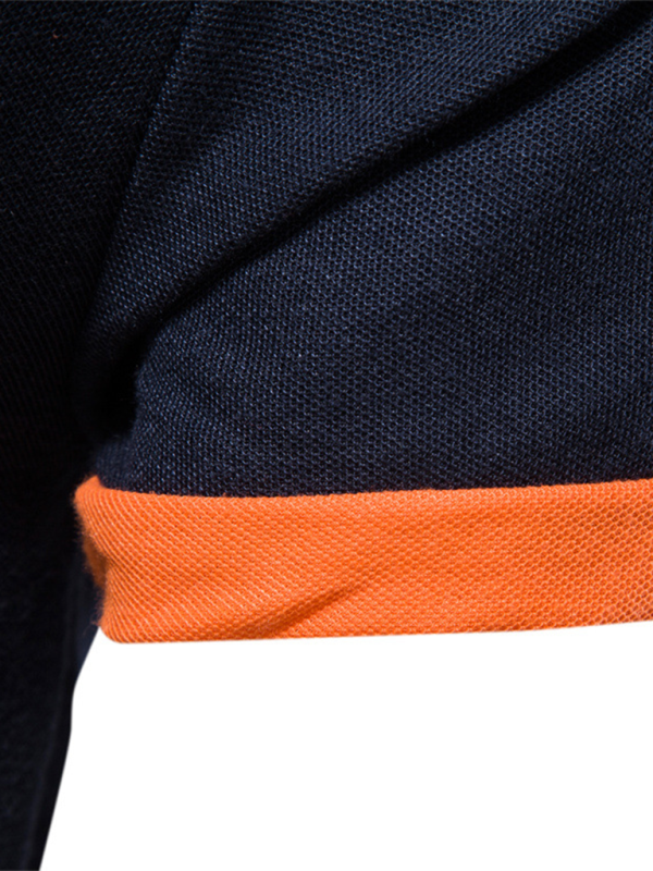 Men's short-sleeved lapel polo shirt with deer embroidery - 35% cotton