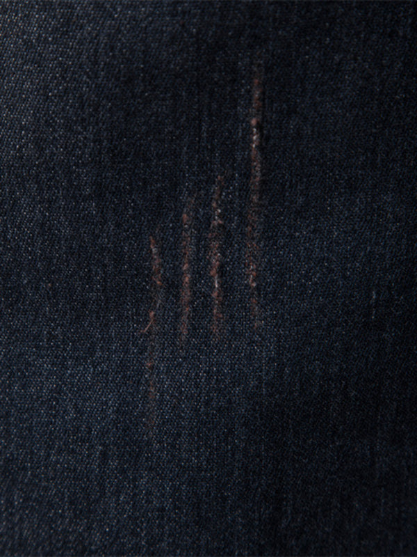 Men's casual solid color non-iron denim long-sleeved shirt - cotton