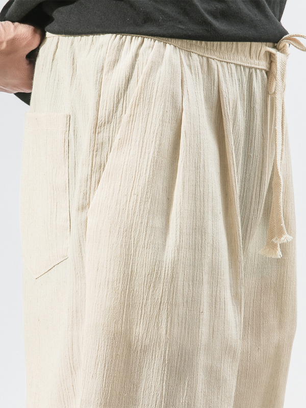 Men's Linen Pants Fashion Haren Pants Drawstring Pants - 70 % cotton