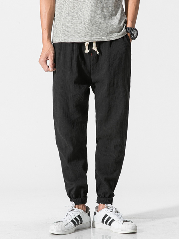 Men's Linen Pants Fashion Haren Pants Drawstring Pants - 70 % cotton