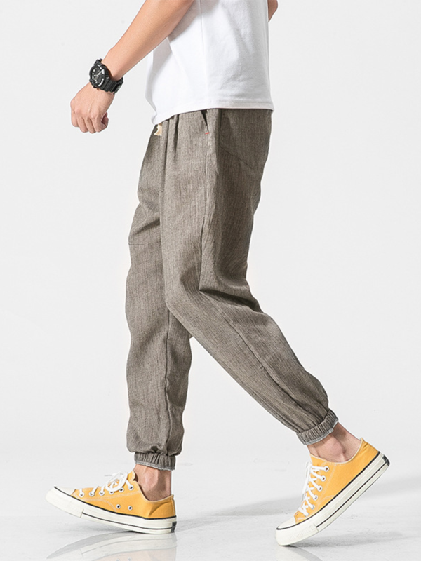 Men's Linen Pants Fashion Haren Pants Drawstring Pants - 70 % cotton