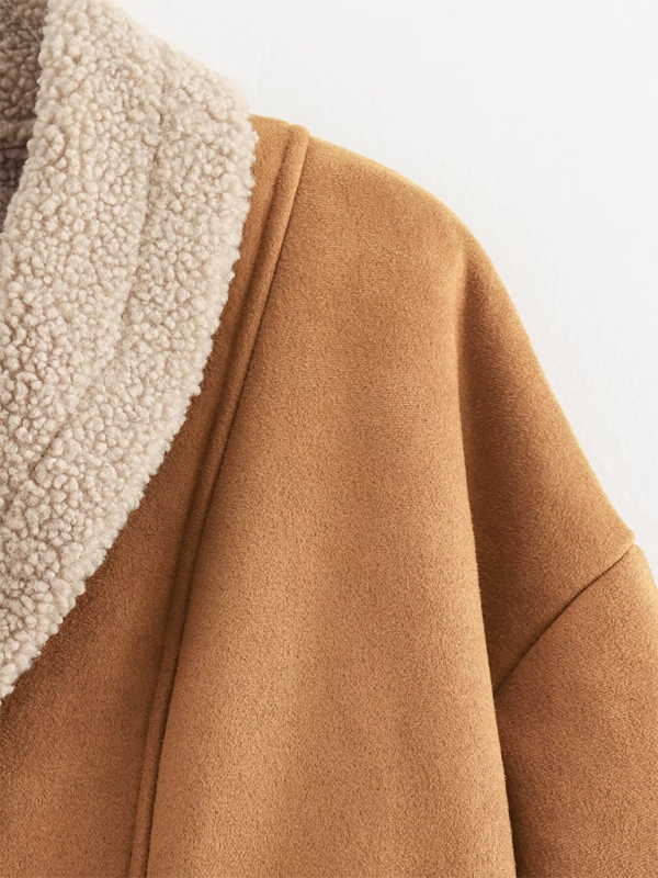 Women's American Retro Woolen Coat | Loose Fit Lapel Vintage-Inspired Outerwear
