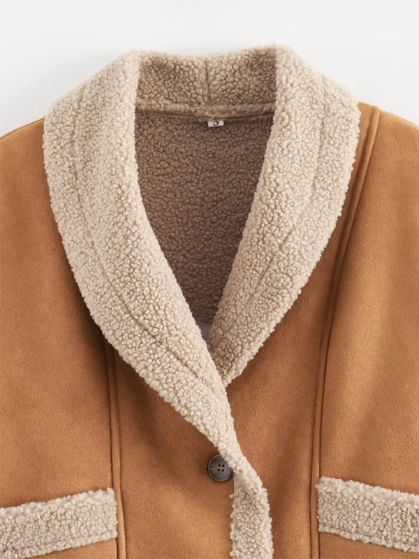 Women's American Retro Woolen Coat | Loose Fit Lapel Vintage-Inspired Outerwear